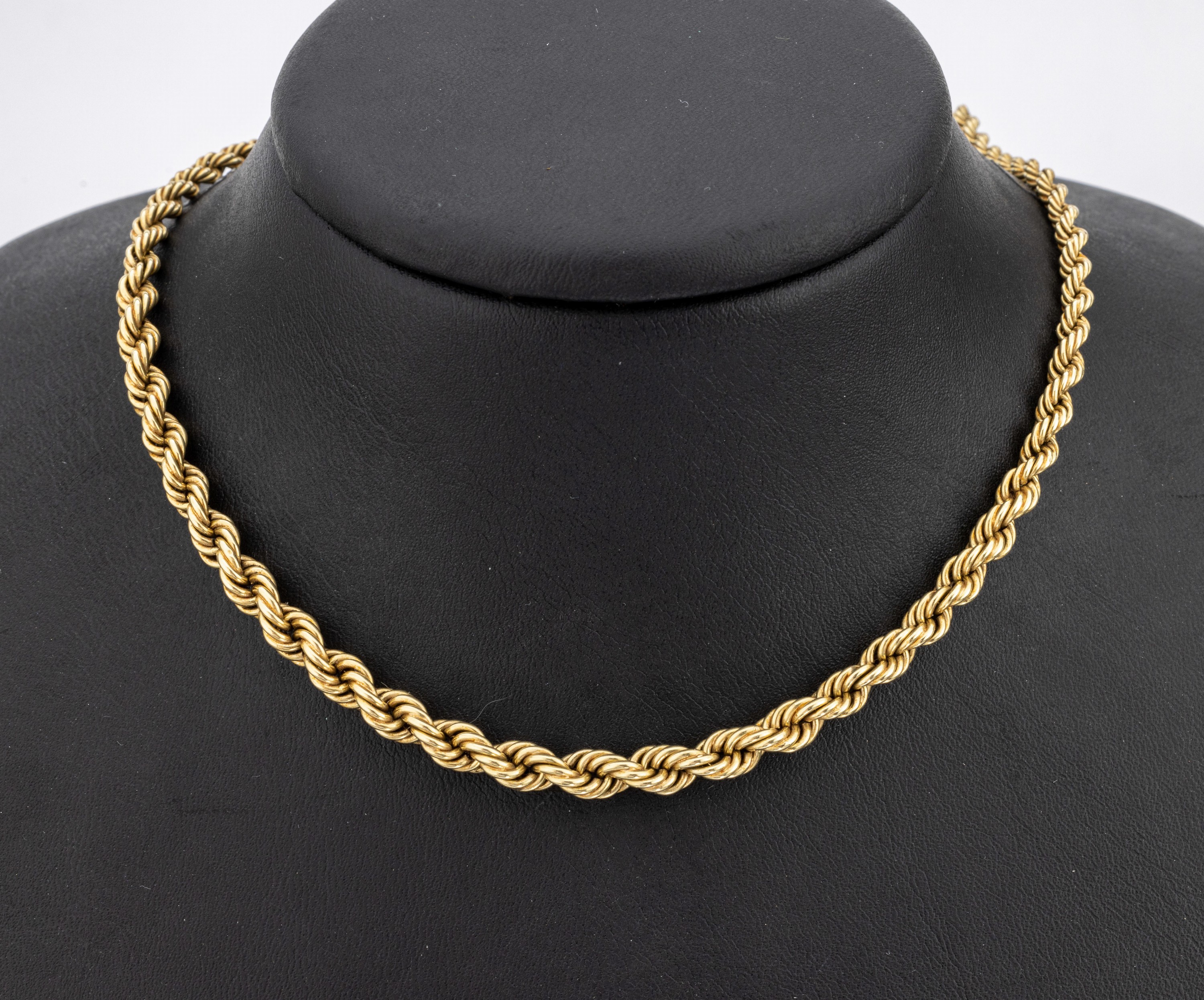 14 kt Gold Kordel-Collier, GG 585/000, L. ca. 47 cm, Karabinerschliesse, ca. 11.8 g