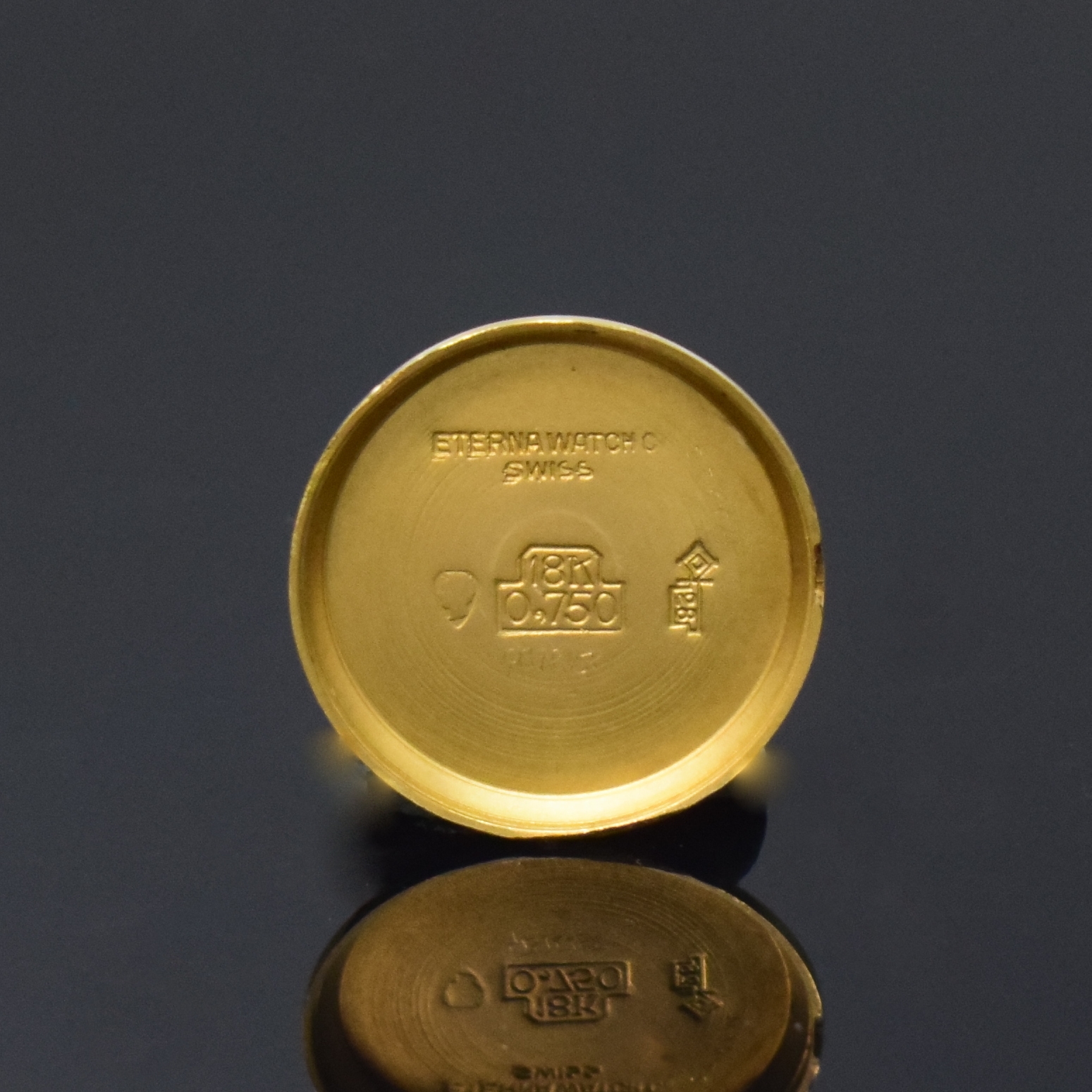 Detail f: ETERNA Golden Heart seltene Damenarmbanduhr in GG 750/000, Schweiz um 1955, Automatik, 2-tlg. Geh., Boden aufgedr., anges. orig. Gliederband m. ...