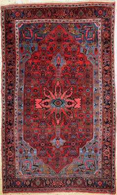 Image Antique Bijar, Persia, around 1900, wool on wool, approx. 233 x 144 cm, cleaned, ...