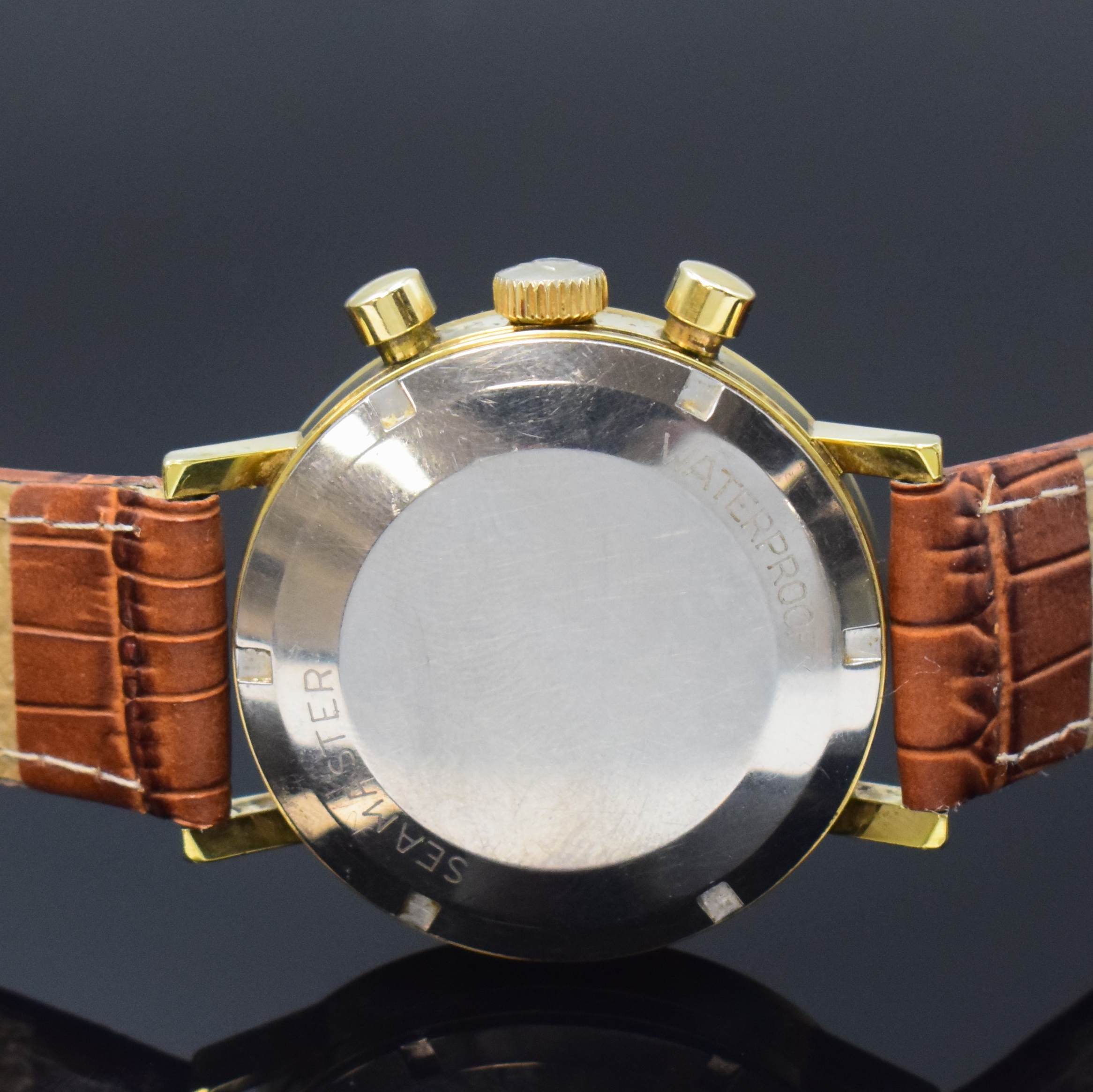 Detail c: OMEGA Seamaster Referenz 105.005-65 Schaltradchronograph Kaliber 321, Schweiz um 1967, Handaufzug, verg. Gehäuse m. verschr. Stahlboden, orig. Glas ...