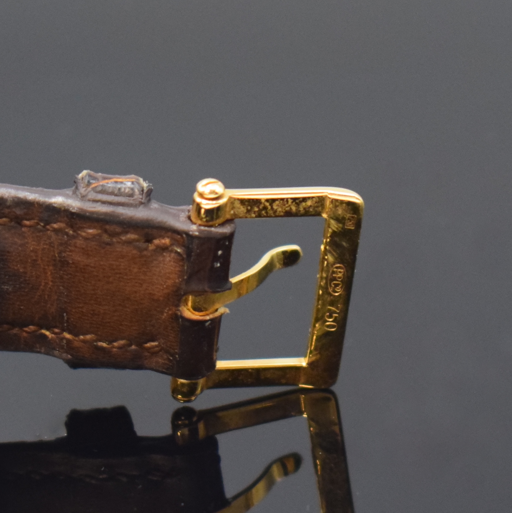 Detail c: PATEK PHILIPPE Gondolo rechteckige Armbanduhr Referenz 5009 in GG 750/000, Schweiz um 1995, Handaufzug, 2-tlg. Geh., Boden 4-fach verschr., orig. ...