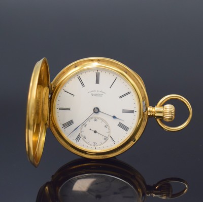 Image A. LANGE & SÖHNE heavy 1A hunting cased pocket-watch in 18k yellow gold, Germany ...