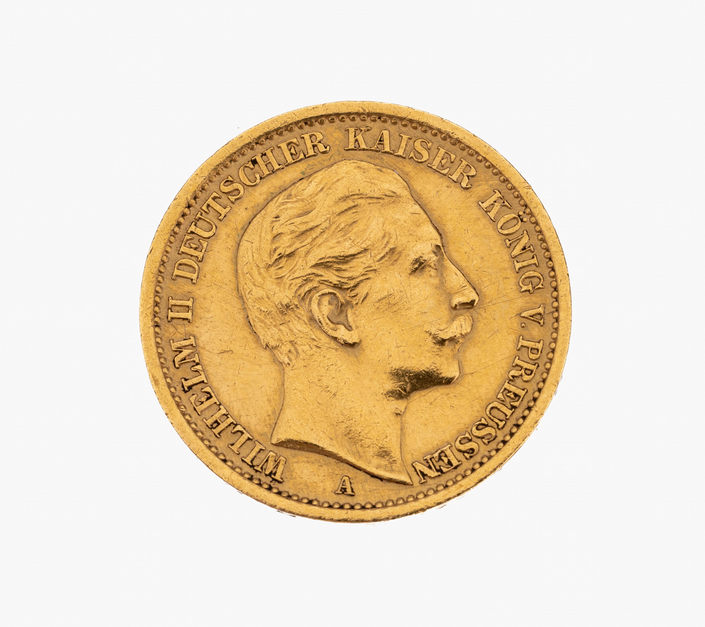 Goldmünze 20 Mark, Deutsches Reich, 1906, Wilhelm II. Deutscher Kaiser König von Preussen