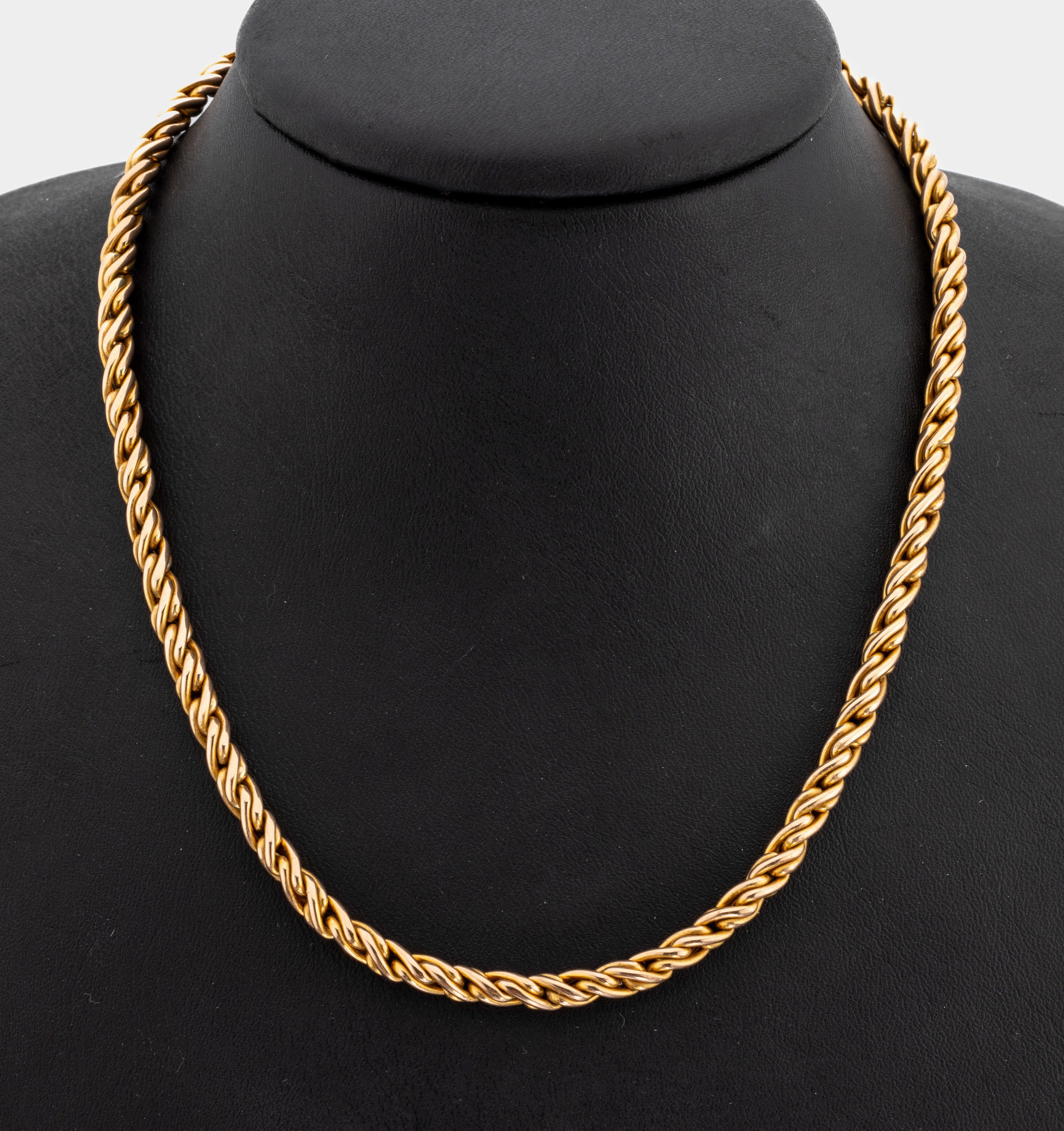 14 kt Gold Collier, RoseG 585/000, Kordelcollier, L. ca. 40 cm, Karabinerschließe, ca. 23.8 g