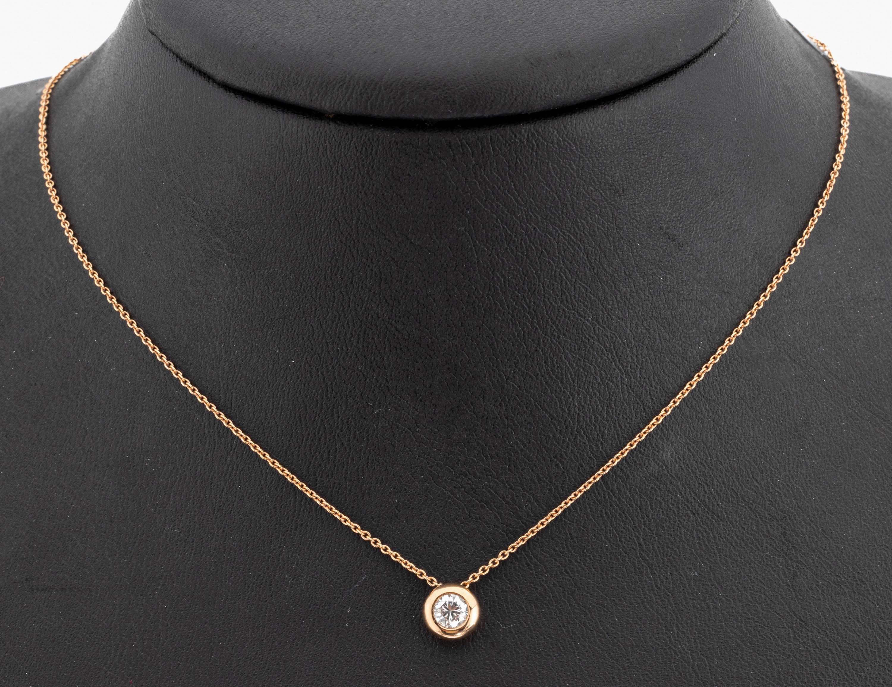 18 kt Gold Brillant-Anhänger, RG 750/000, Brillant ca. 0.25 ct Weiß/si, an Kette, RG 750/000, L. ca. 45 cm, Federringschließe, ca. 1.9 g