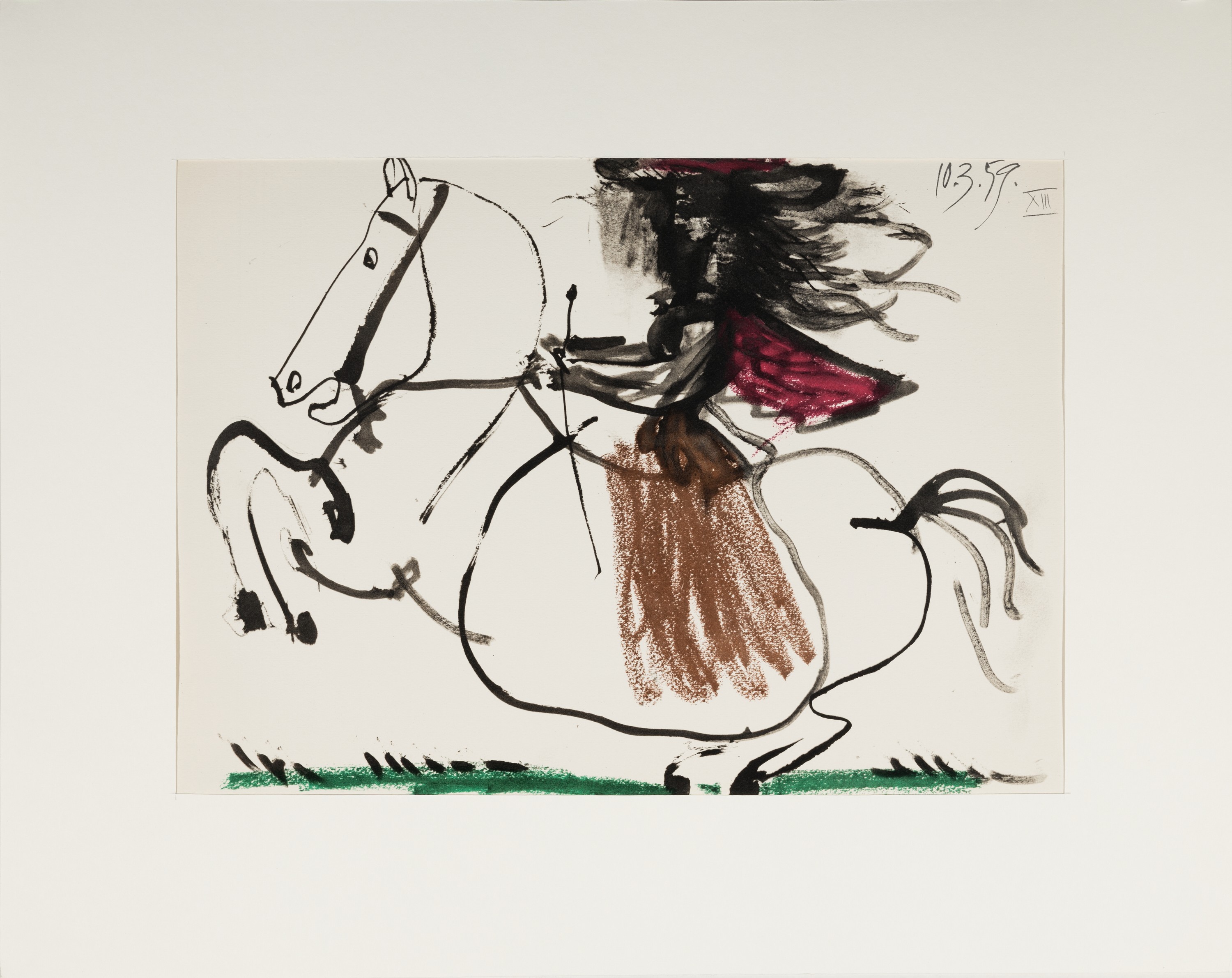Detail a: Nach Pablo Picasso, 1881-1973, 4 Grafiken: nach einem Holzschnitt aus der Folge "Helene chez Archimede" von 1955, eines von 240 ...