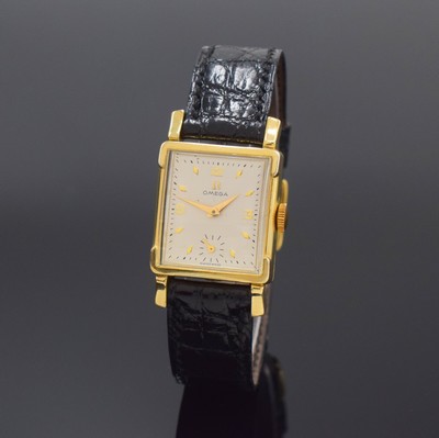 Image OMEGA rectangular wristwatch in 14k gold- filled, Switzerland / USA around 1951, manual ...