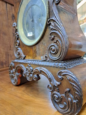 26824371f - Tischuhr, mit Wiener Schlag, sign. Josef Rammel Wien, um 1850, Holzgehäuse mit ...