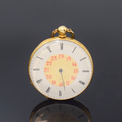 Image Ls. Ate. PIGUET 18k yellow gold open face pocket watch, Switzerland around 1860, key ...