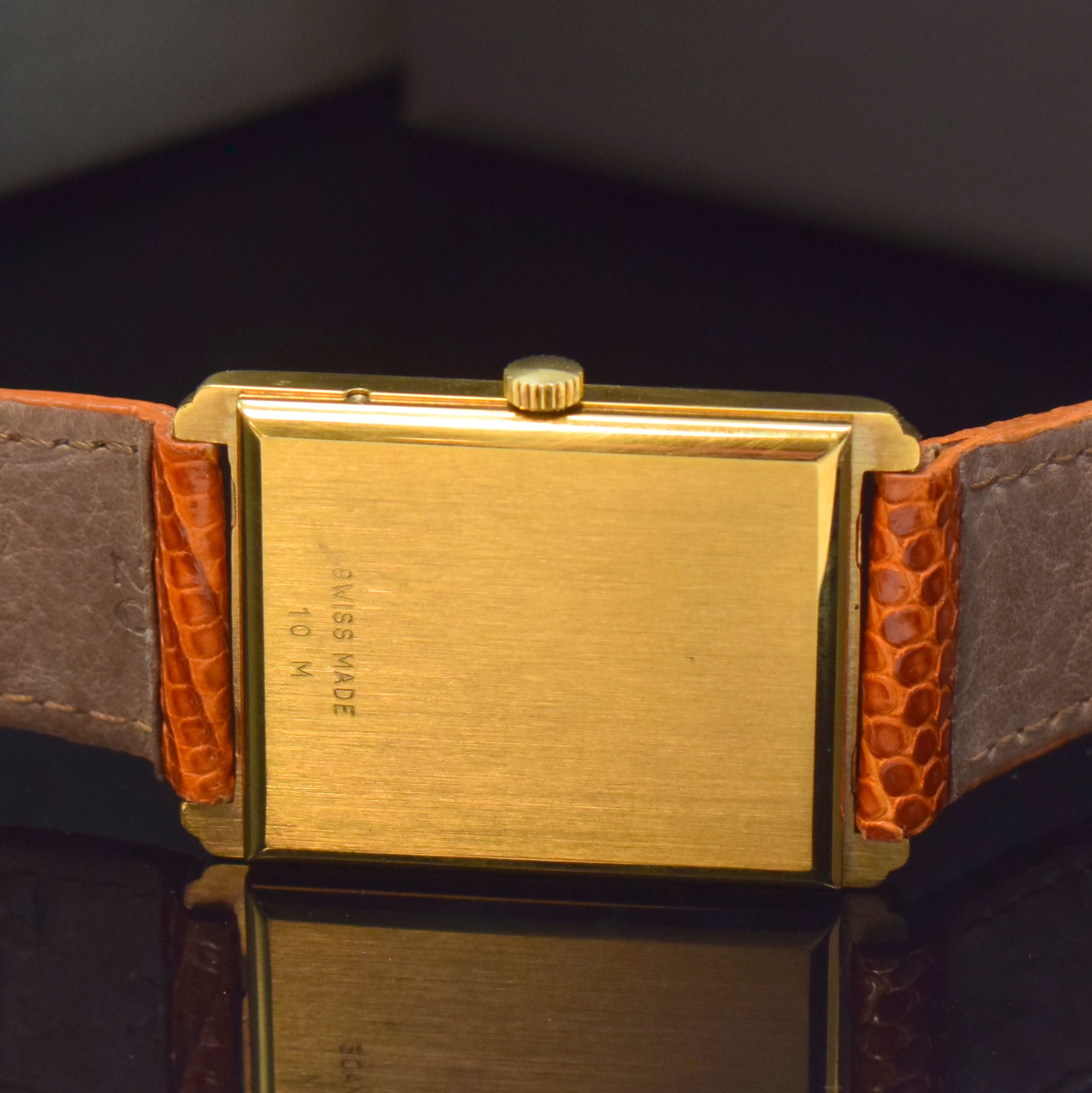 Detail d: CHRONOSWISS rechteckige Armbanduhr mit Vollkalender und Mondphase Referenz 70170, Schweiz lt. orig. Papier verk. 1996, Handaufzug, verg., 2-tlg. ...
