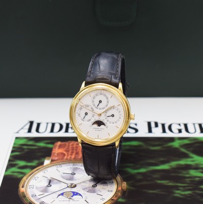 Image AUDEMARS PIGUET very fine, astronomical 18k yellow gold gents wristwatch Quantieme ...