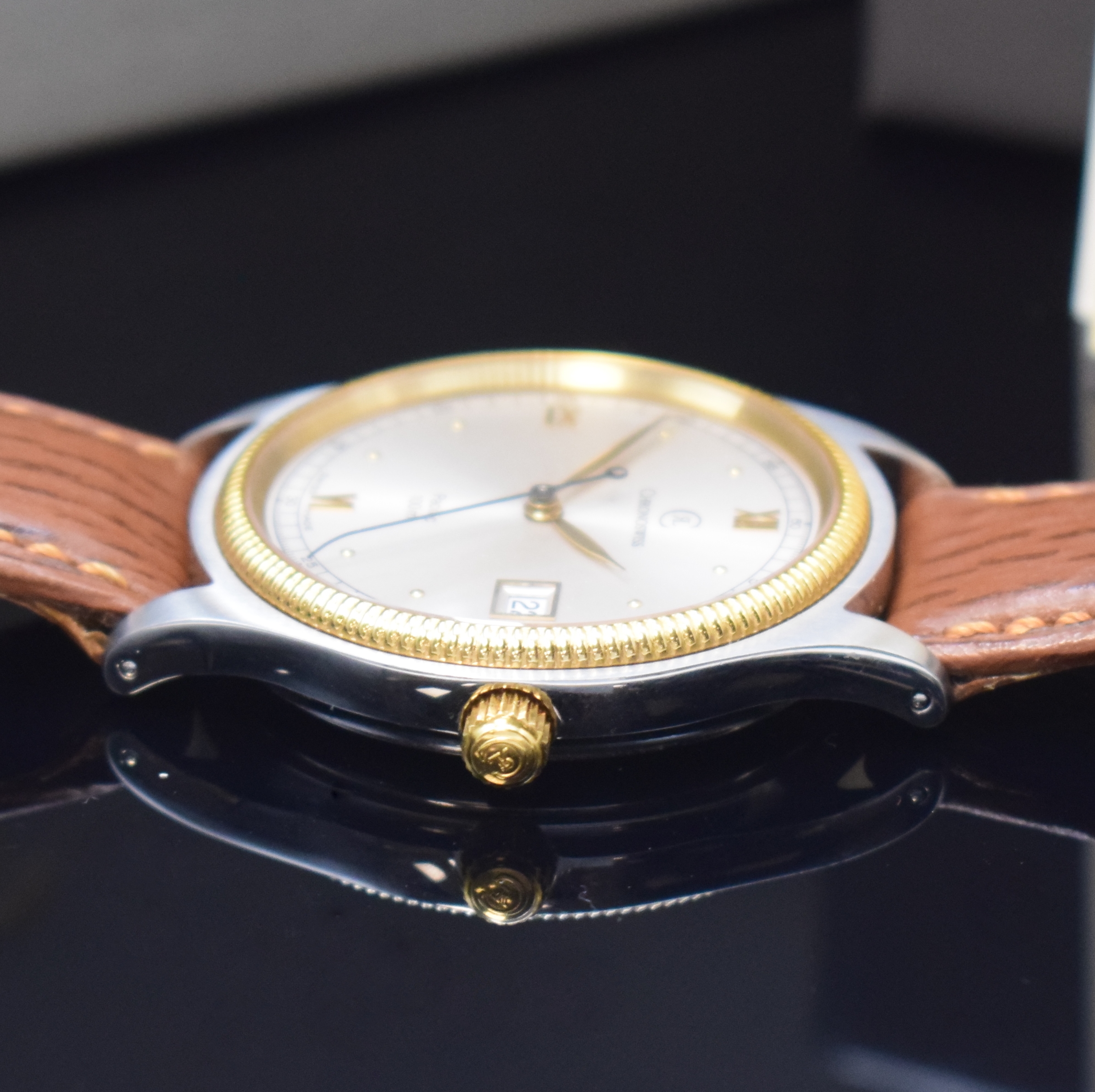 Detail c: CHRONOSWISS Pacific Armbanduhr in Stahl/Gold Referenz CH2814, Schweiz lt. orig. Pap. verk. 1996, Automatik, beids. vergl. Geh., Boden u. Krone ...
