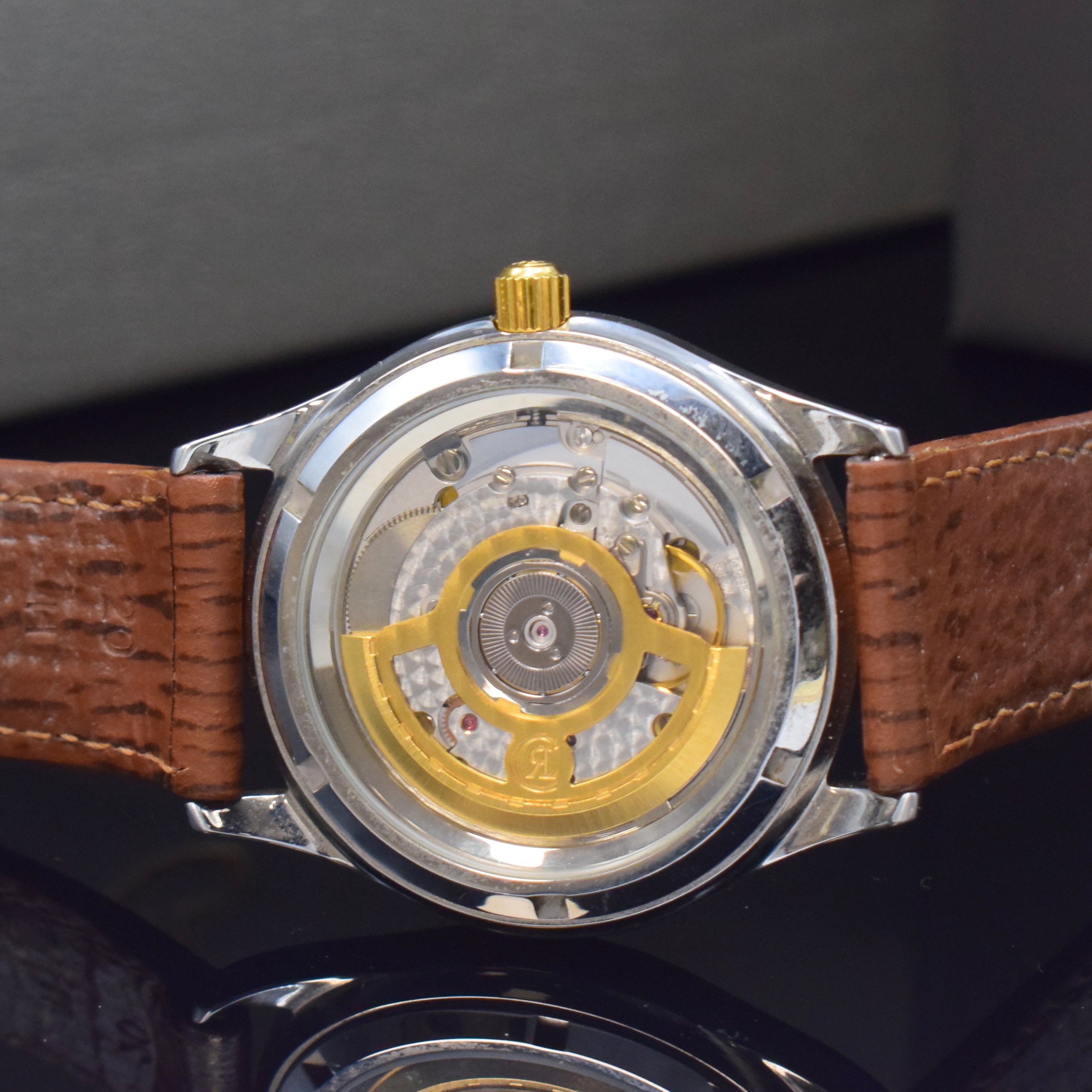 Detail d: CHRONOSWISS Pacific Armbanduhr in Stahl/Gold Referenz CH2814, Schweiz lt. orig. Pap. verk. 1996, Automatik, beids. vergl. Geh., Boden u. Krone ...