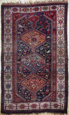 Image Ghaschgai antik, Persien, 19.Jhd, Wolle aufWolle, ca. 242 x 150 cm, EHZ: 3