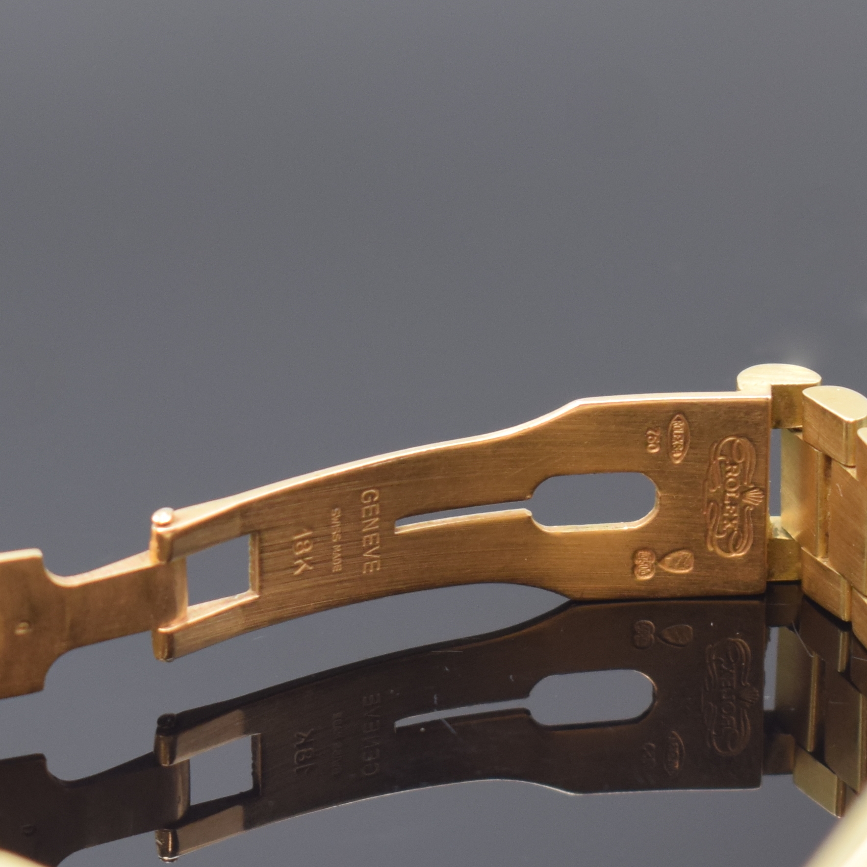 Detail c: ROLEX Datejust Referenz 6624/6627 sehr seltene Mediumarmbanduhr in GG 750/000, Schweiz um 1967, Automatik, Boden und Krone verschr., ab Herst. ...