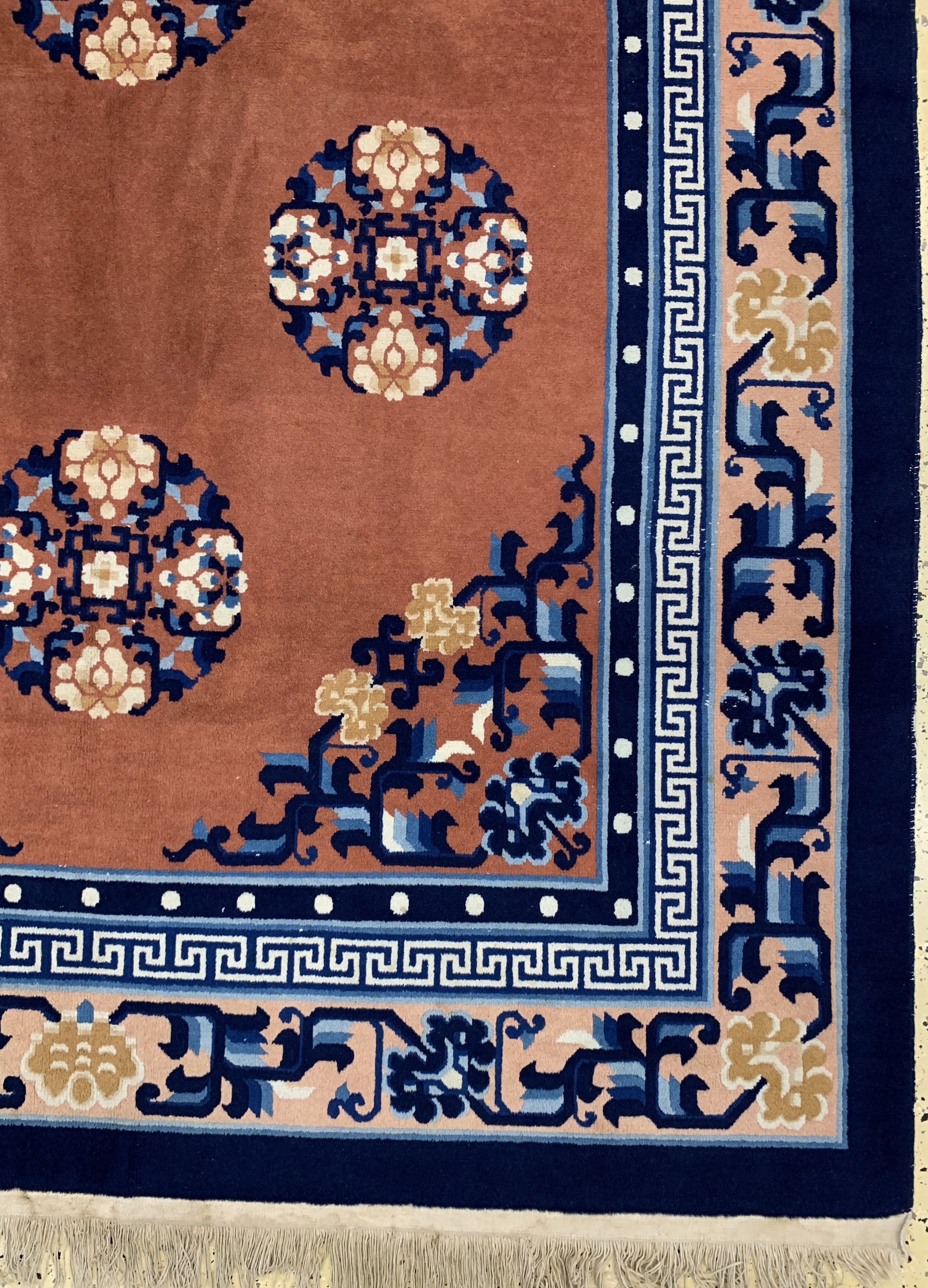 Detail a: Antik-Finish, China, Mitte 20.Jhd, Wolle auf Baumwolle, ca. 280 x 185 cm, EHZ: 2