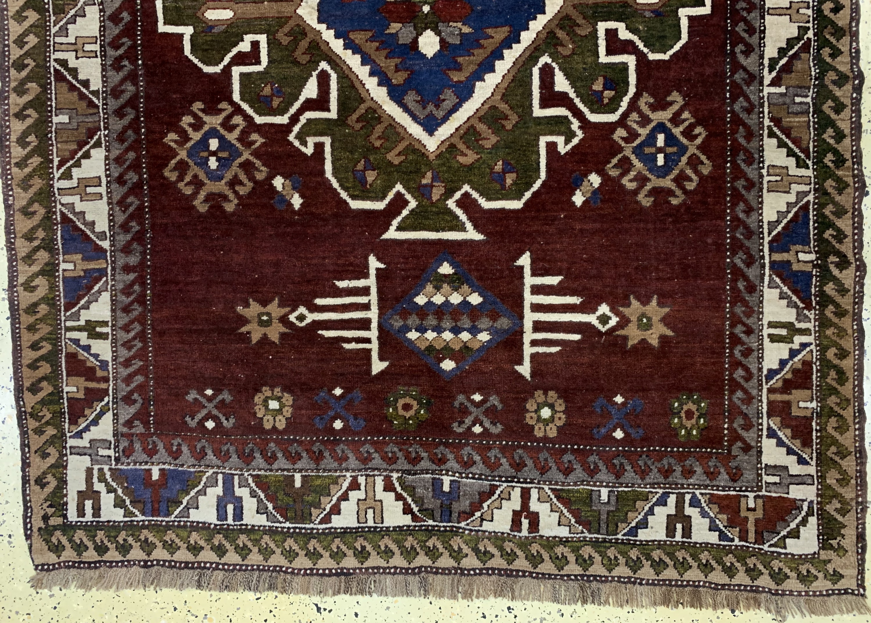 Detail b: Kars Kazak, Türkei, Mitte 20.Jhd, Wolle aufWolle, ca. 210 x 152 cm, EHZ: 2