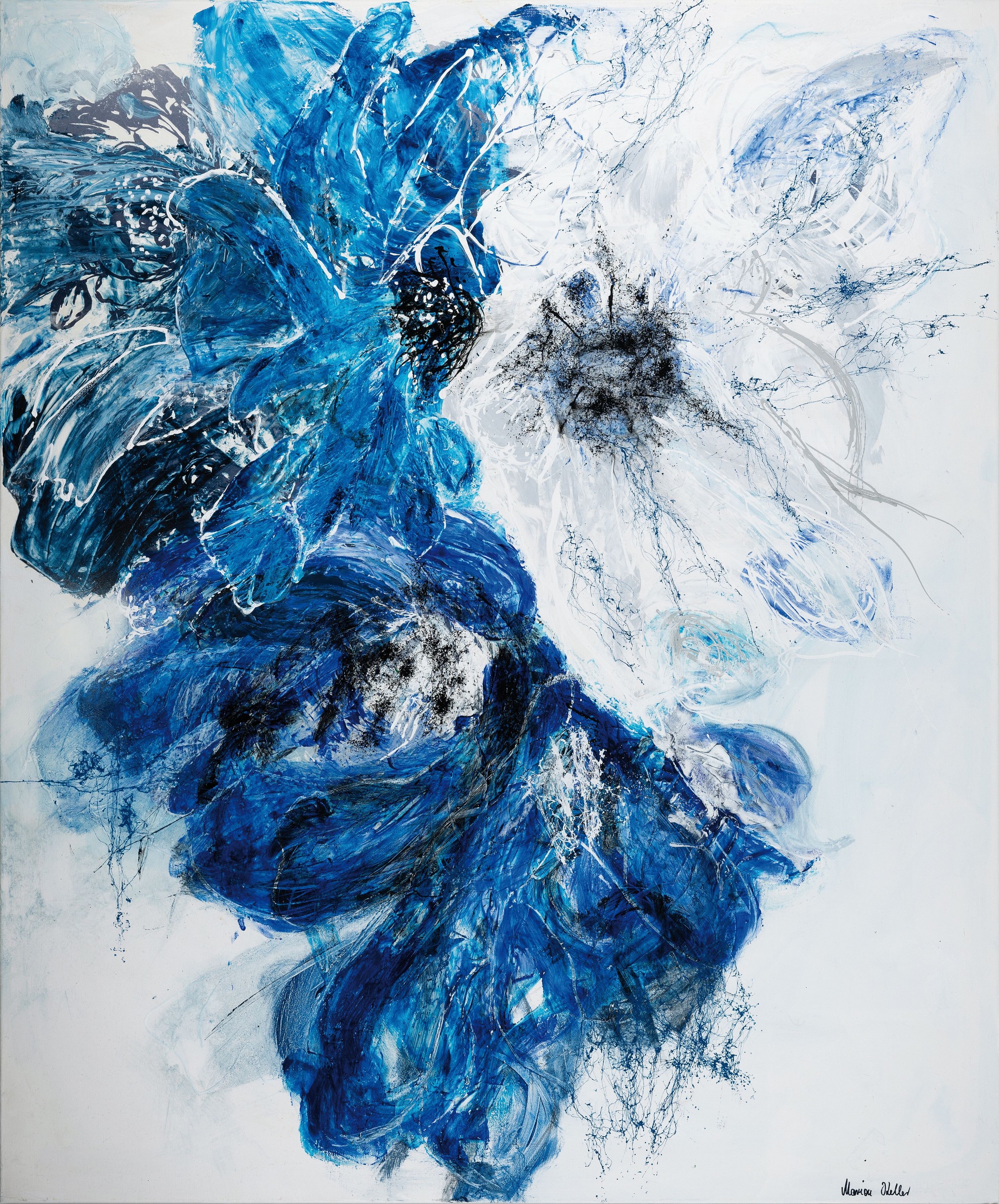 Marion Keller, geb. 1963 Eschwege, Spring Blossom, Mischtechnik auf Lwd, sign., ca. 100x120cm, mit Echtheitszertifikat