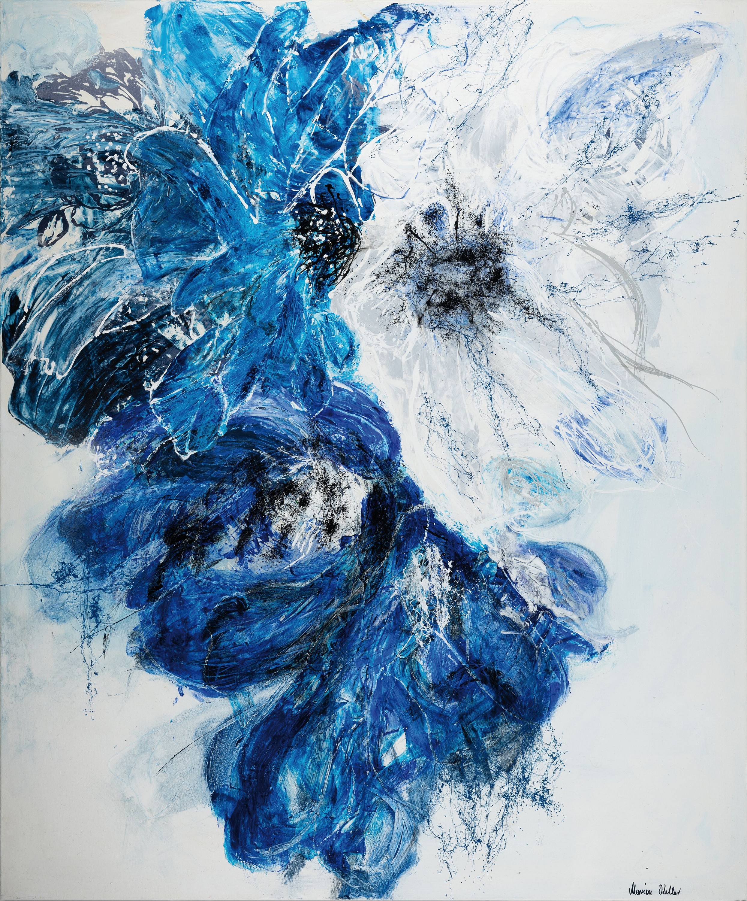 Detail k: Marion Keller, geb. 1963 Eschwege, Spring Blossom, Mischtechnik auf Lwd, sign., ca. 100x120cm, mit Echtheitszertifikat