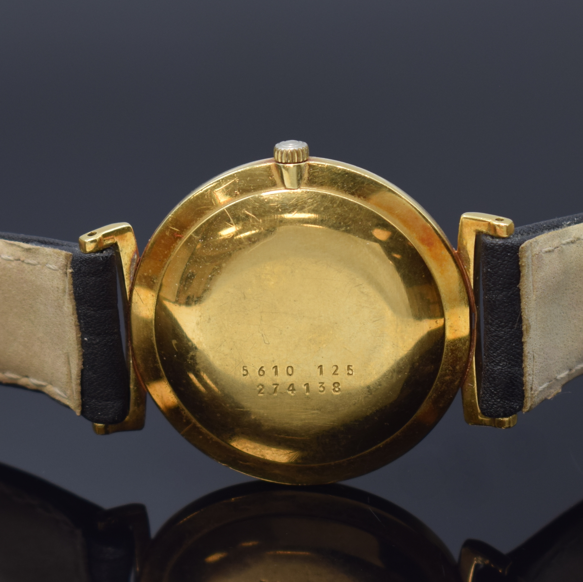Detail c: CERTINA Herrenarmbanduhr in GG 750/000 blue ribbon, Automatik, Schweiz um 1968, Boden aufgedr., silbern. Zifferblatt m. aufgel. Indizes, ...