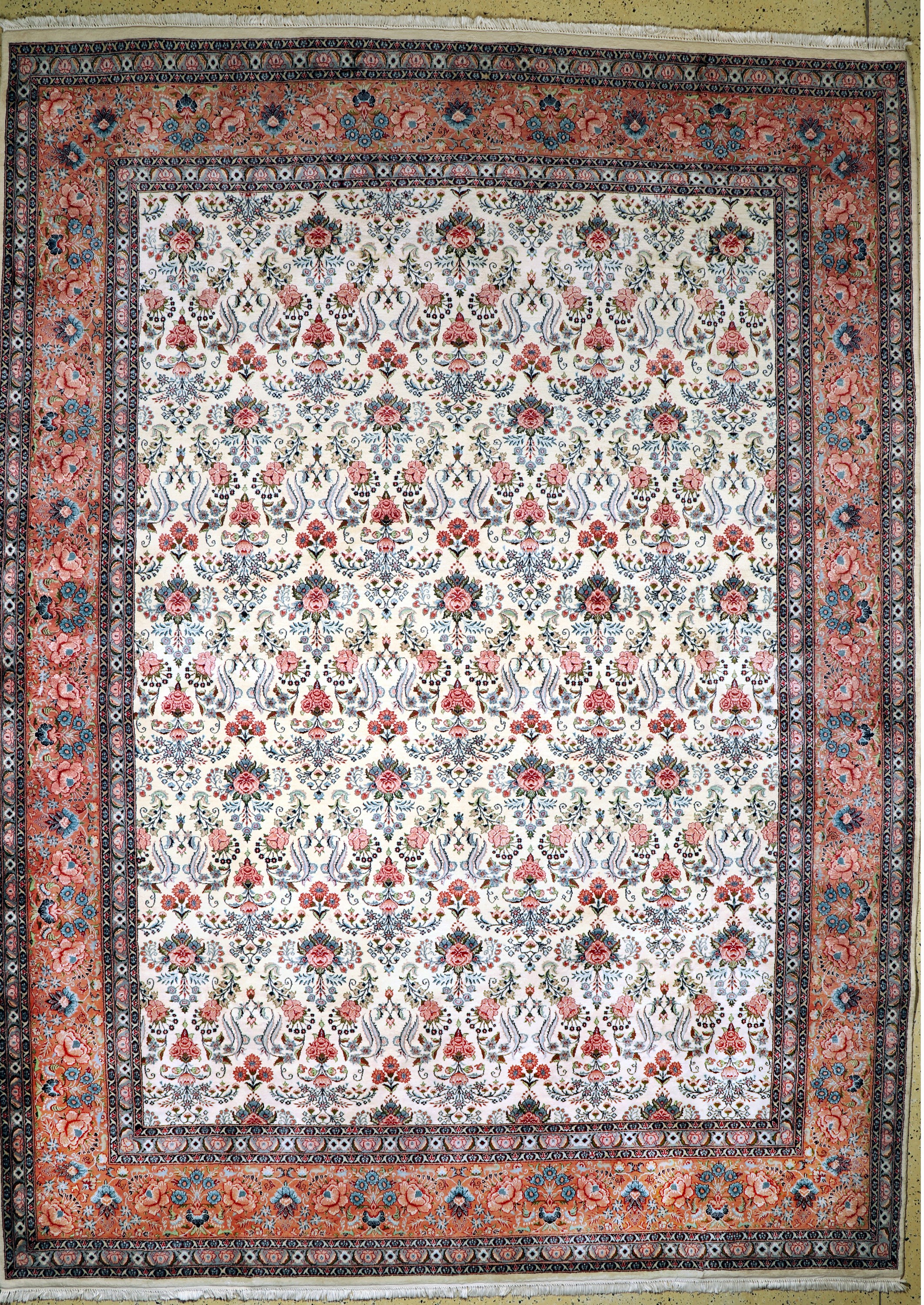 Lahor Kork fein, Indien, Ende 20.Jhd, Korkwolle auf Baumwolle, ca. 414 x 304 cm, EHZ: 1-2