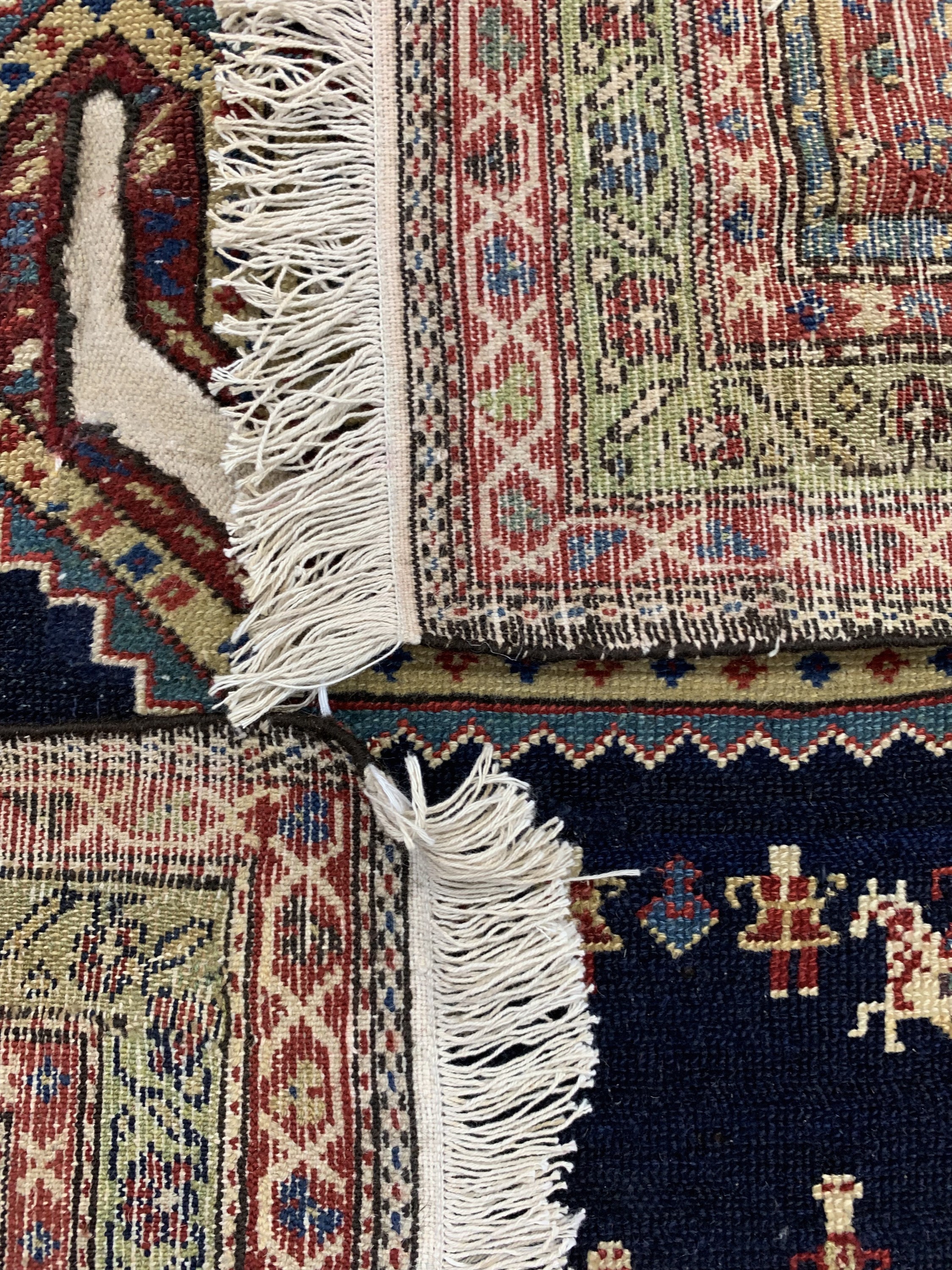 Detail f: "Sattelauflage"antik, Malayer, Persien, um 1900, Wolle auf Baumwolle, ca. 94 x 90 cm, EHZ: 2-3, (fachkundig restauriert)