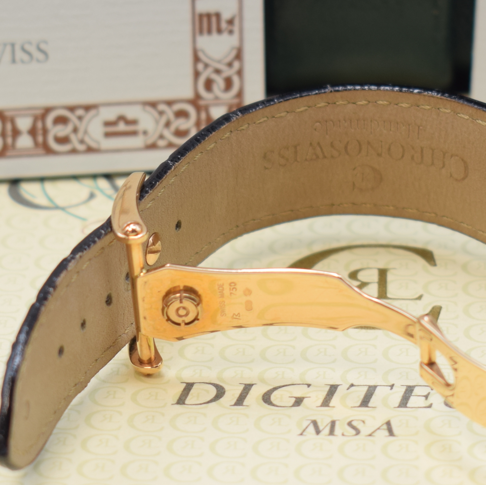 Detail c: CHRONOSWISS seltene, auf 99 Stück limitierte Herrenarmbanduhr Digiteur Referenz CH 1371R, Handaufzug, RG 750/000 inkl. orig. Lederband m. orig. RG ...
