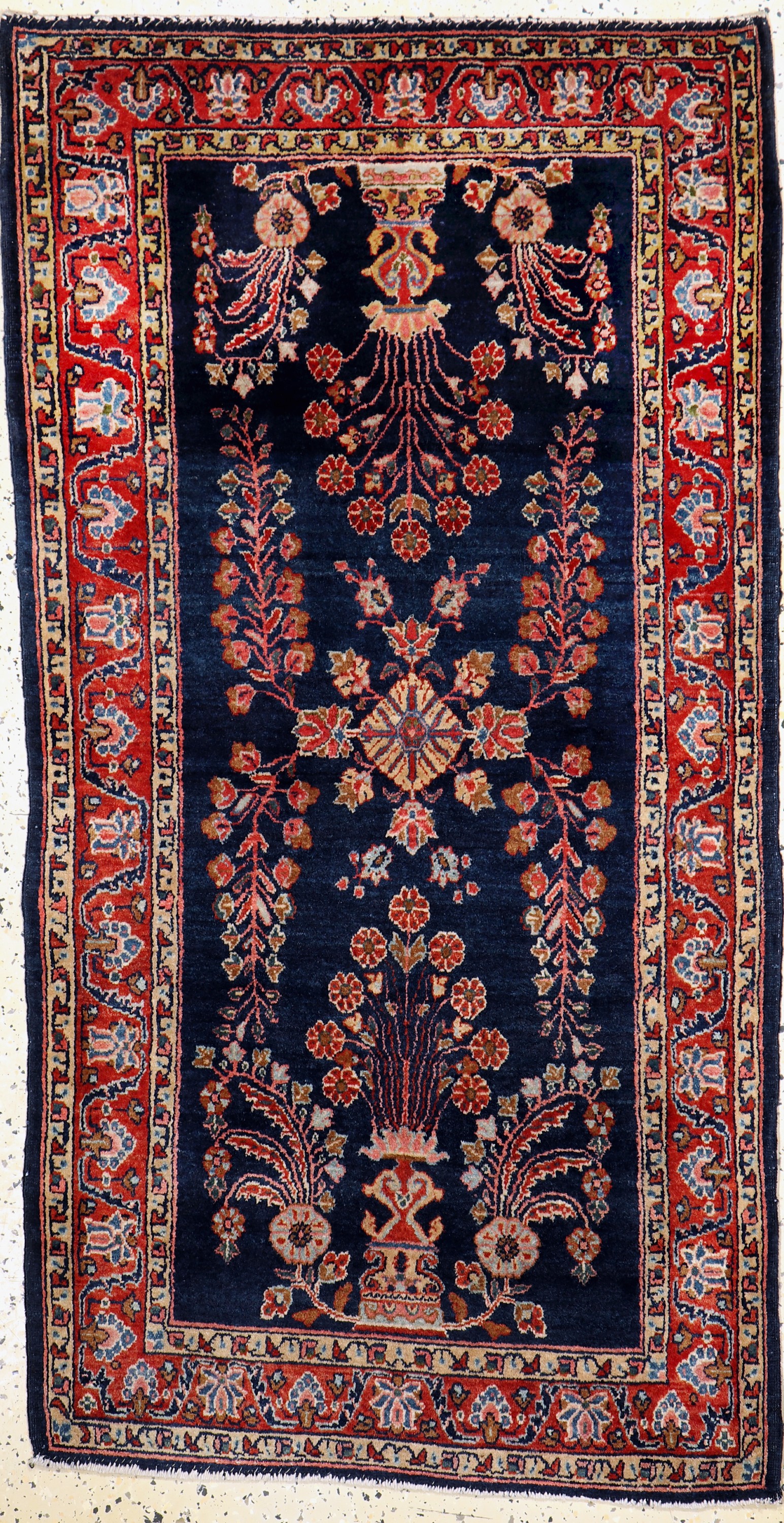 Us Re-Import Sarogh antik, Persien, um 1910/1920, Wolle auf Baumwolle, ca. 155 x 84 cm, EHZ: 2