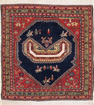 Image #"Saddle pad#"antique, Malayer, Persia, around1900, wool on cotton, approx. 94 ...