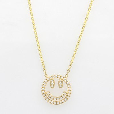 Image Collier "Smiley" mit Brillanten, GG 750/000,Smiley bes. m. 43 Brill. zus. ca. ...