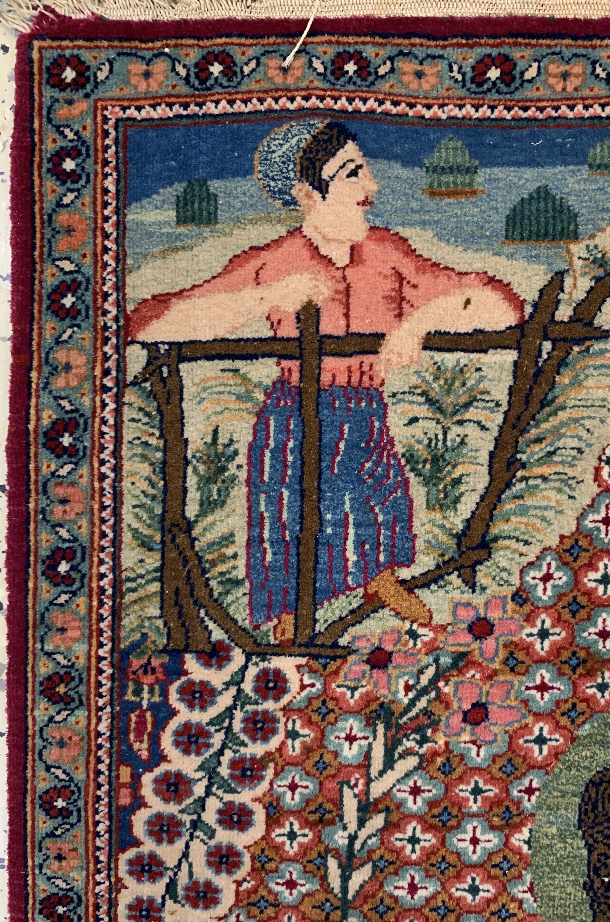 Detail b: Keschan"Maria mit Jesuskind", Persien, um 1920/1930, Wolle auf Baumwolle, ca. 83 x 76 cm, EHZ: 2