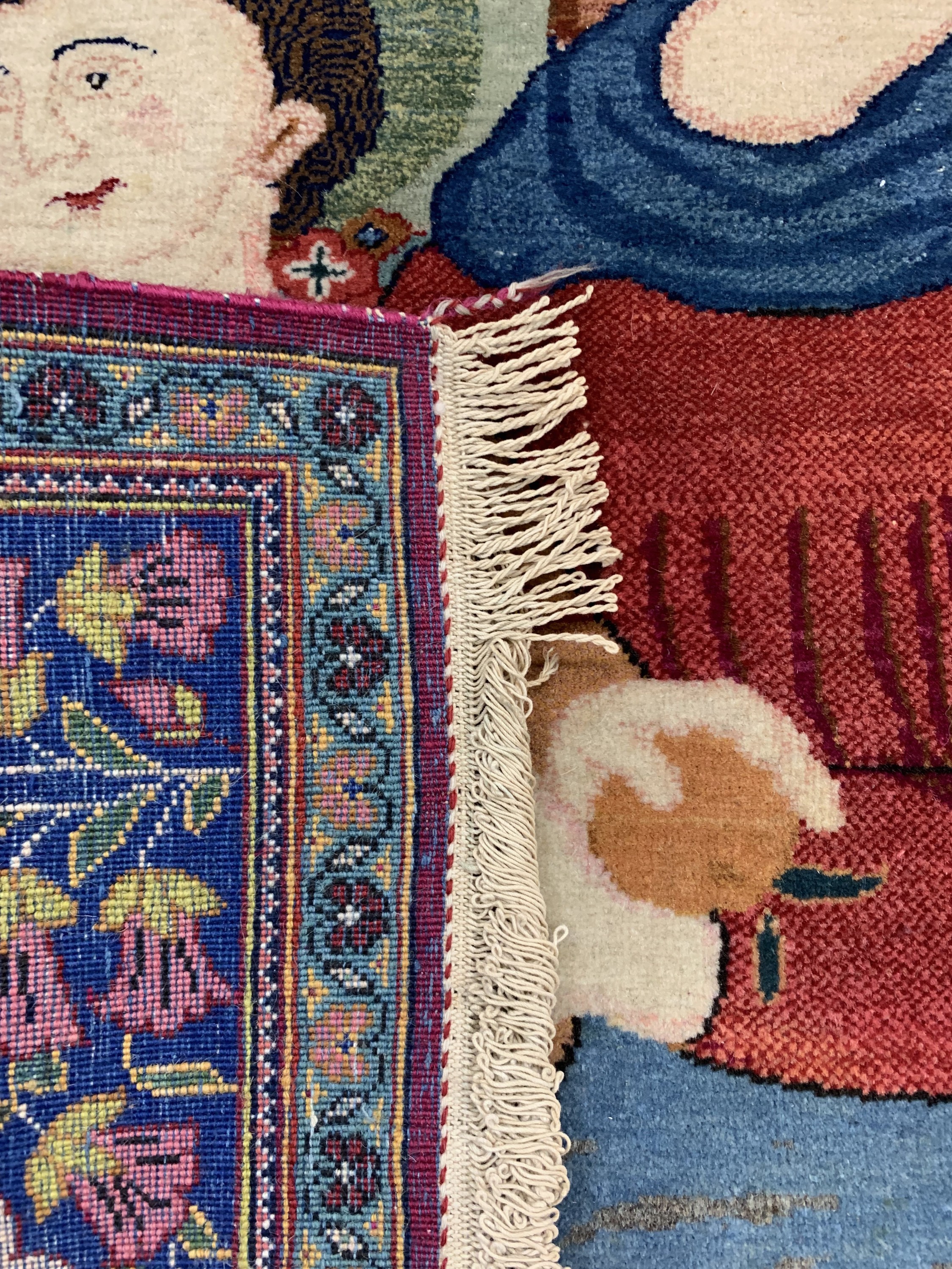 Detail e: Keschan"Maria mit Jesuskind", Persien, um 1920/1930, Wolle auf Baumwolle, ca. 83 x 76 cm, EHZ: 2