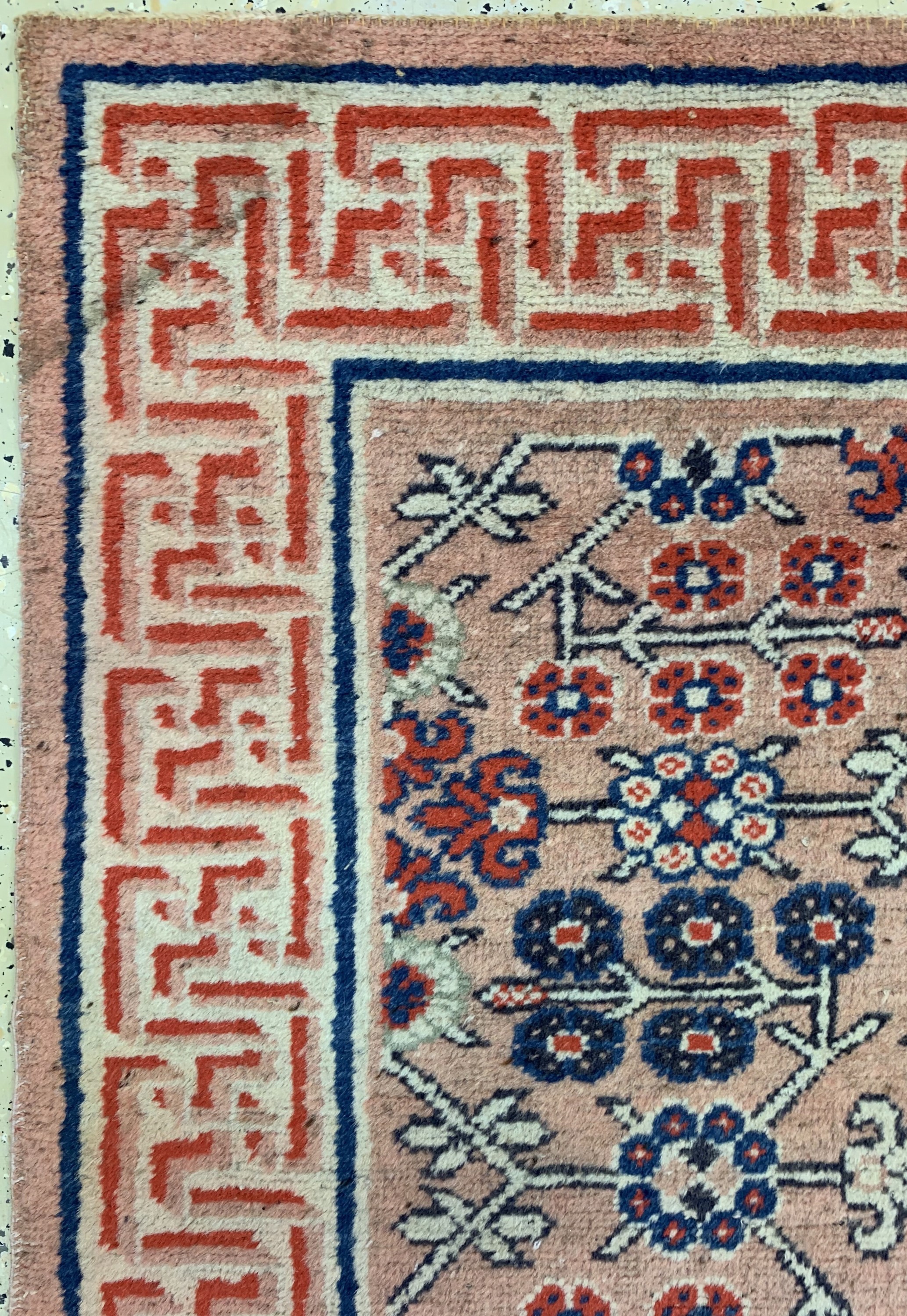 Detail d: Ning-Hsia antik, China, 19.Jhd, Wolle auf Baumwolle, ca. 225 x 118 cm, EHZ: 2-3
