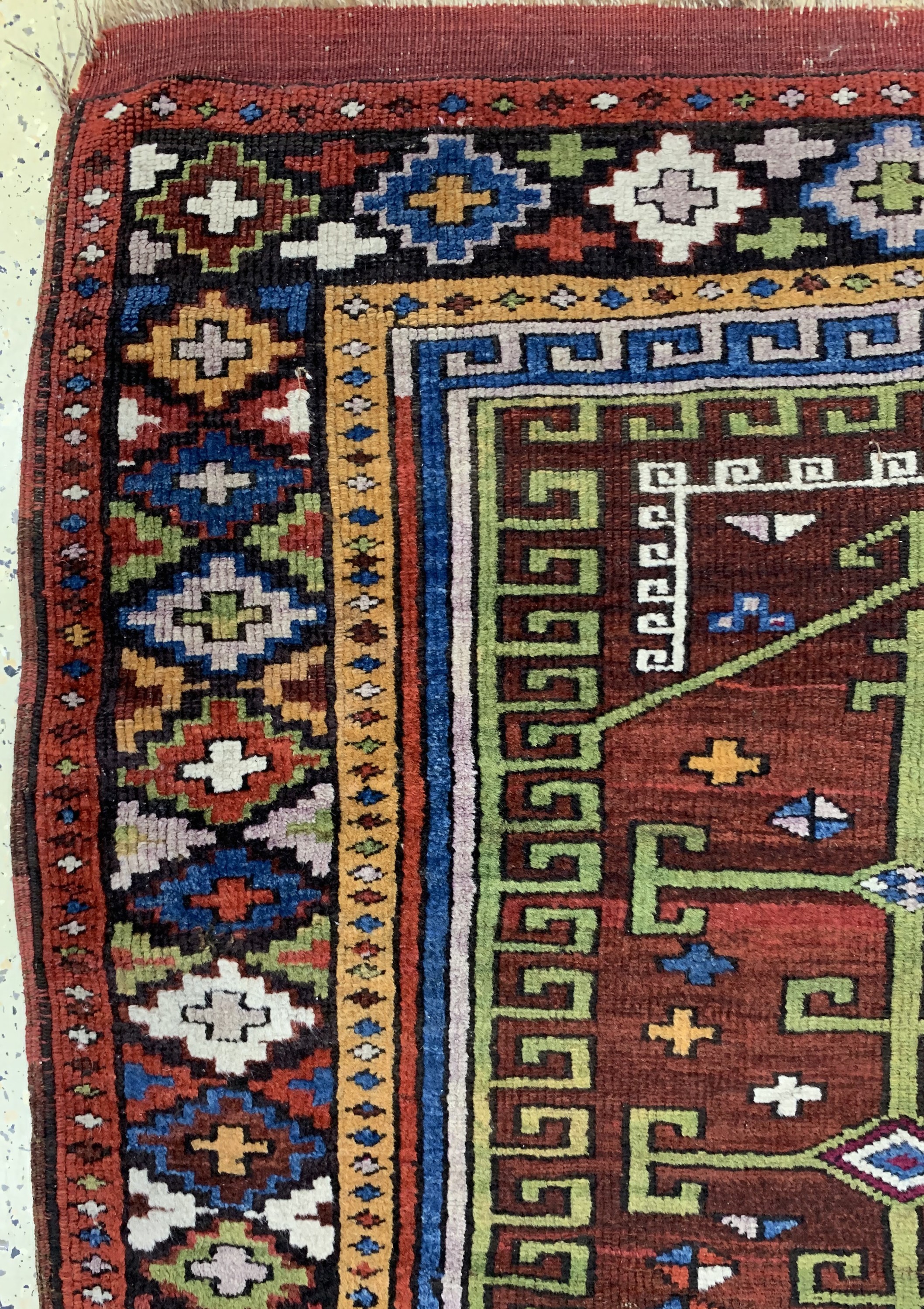 Detail c: Antiker Bergama, Türkei, um 1900, Wolle aufWolle, ca. 120 x 102 cm, EHZ: 2-3