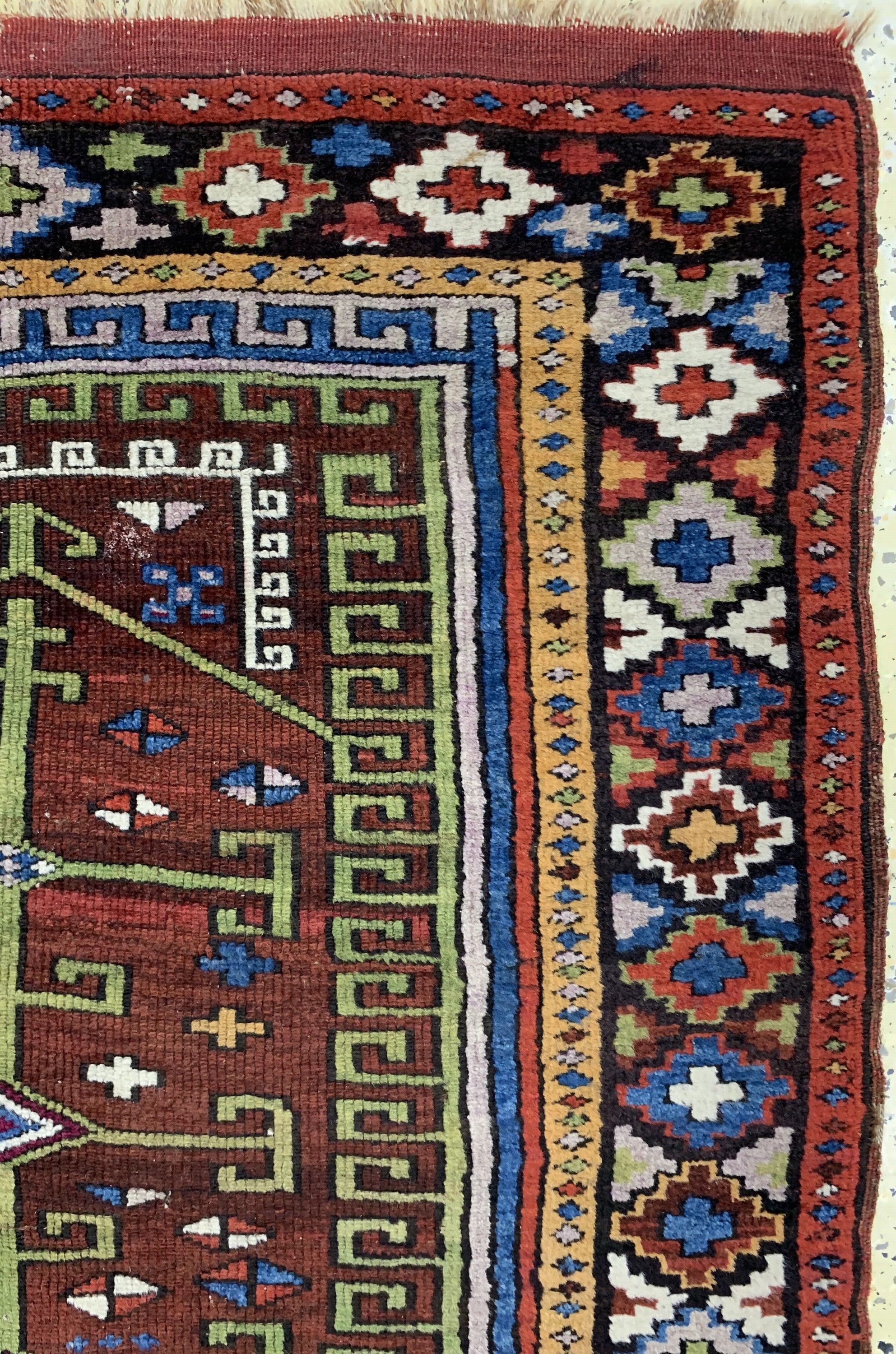 Detail d: Antiker Bergama, Türkei, um 1900, Wolle aufWolle, ca. 120 x 102 cm, EHZ: 2-3