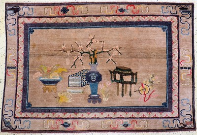 Image Pao Tow antique, China, around 1900, wool on cotton, approx. 200 x 133 cm, condition: 2. ...