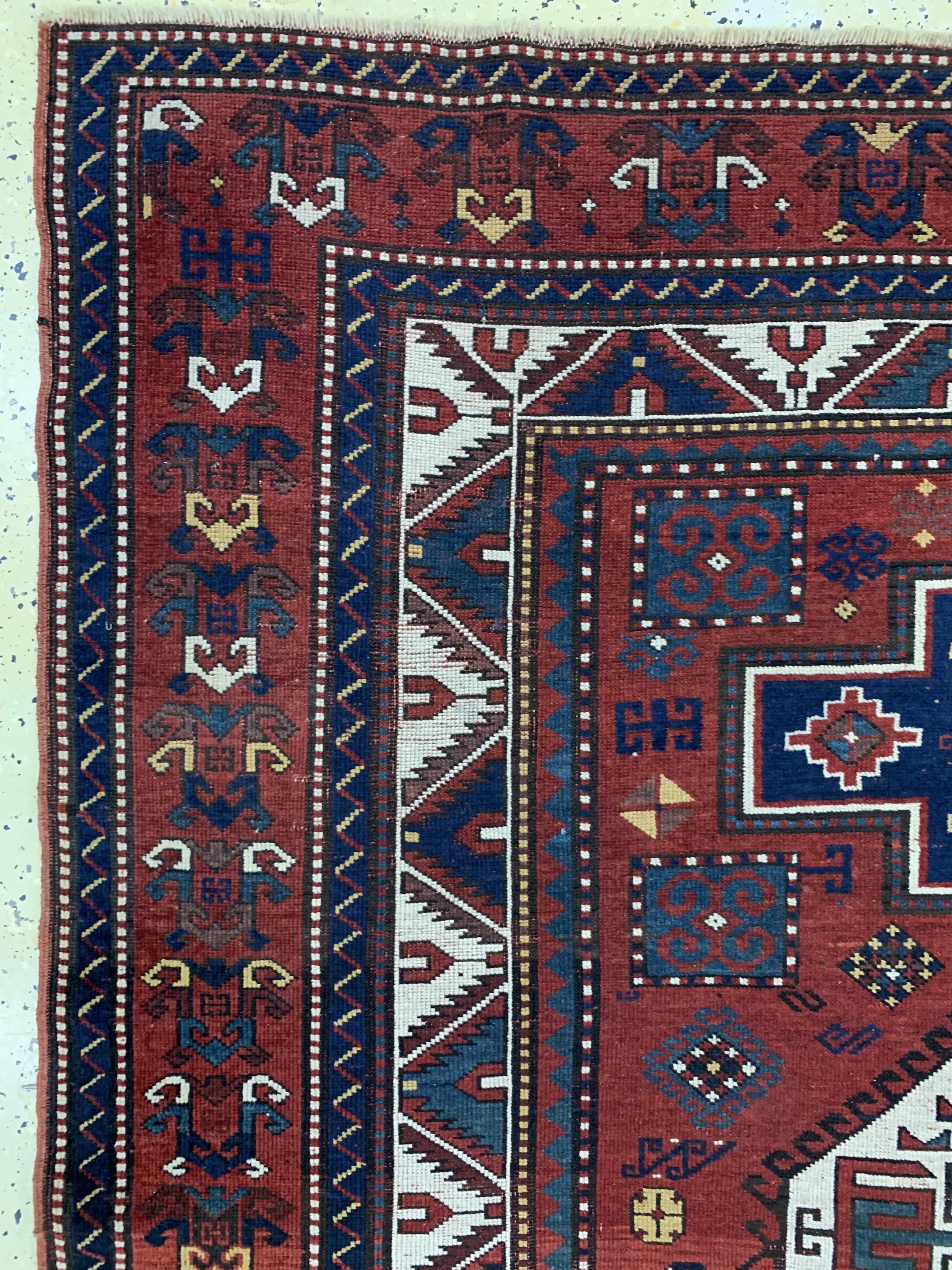 Detail d: "Lori-Pampak"Kazak antik, Kaukasus, um 1900, Wolle auf Wolle, ca. 215 x 192 cm, EHZ: 3