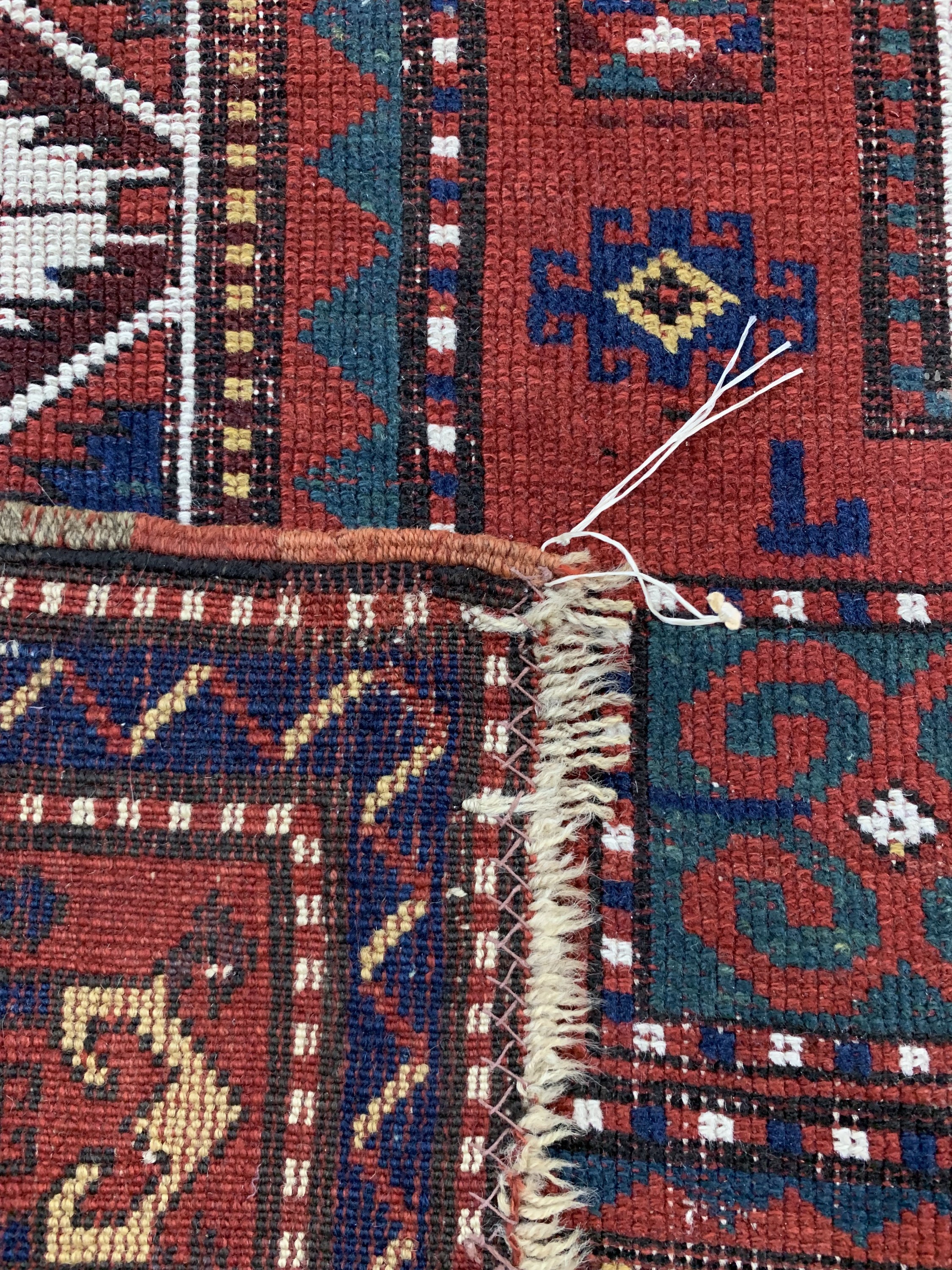 Detail g: "Lori-Pampak"Kazak antik, Kaukasus, um 1900, Wolle auf Wolle, ca. 215 x 192 cm, EHZ: 3