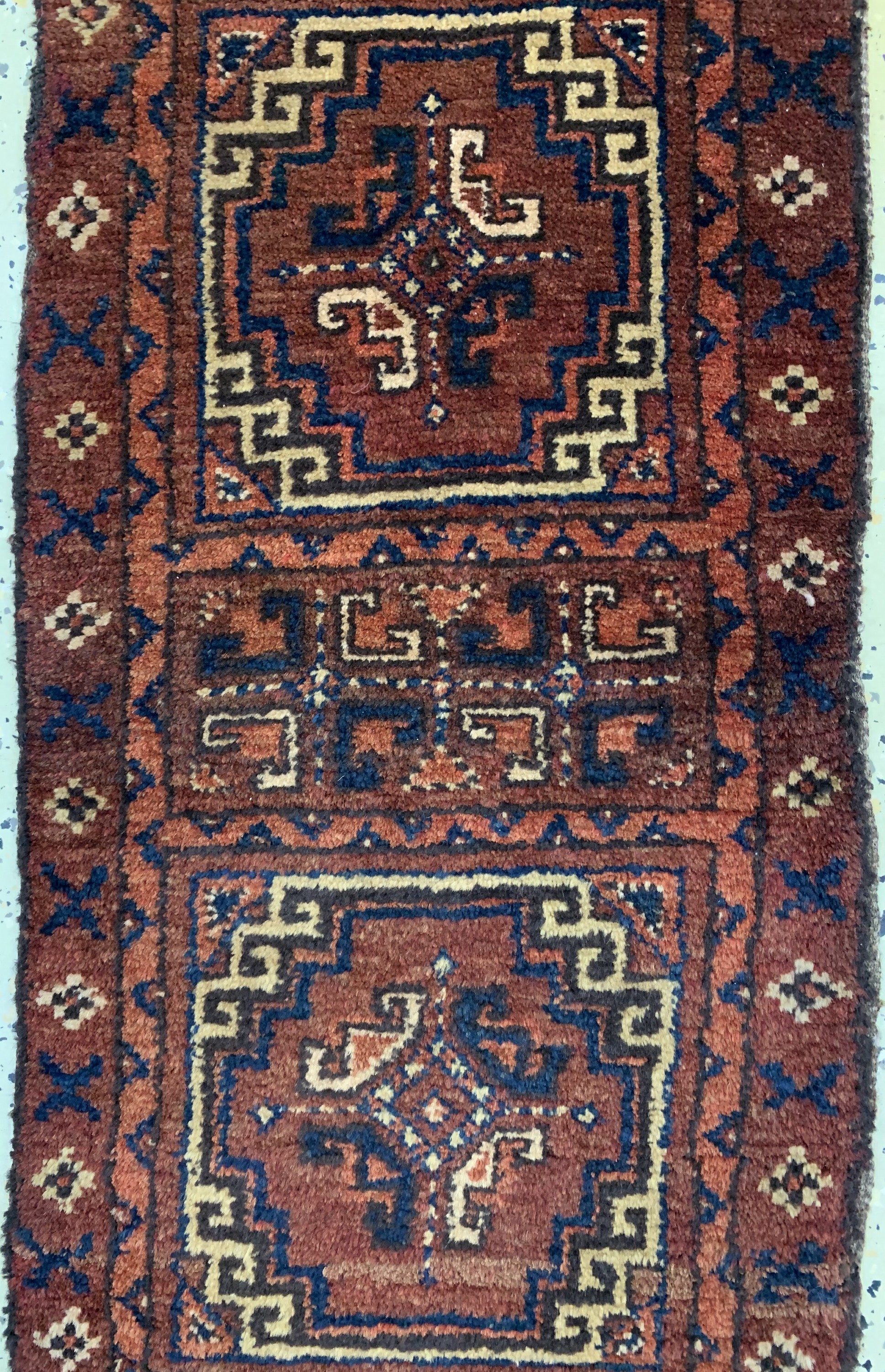 Detail c: Karakalpak"Napramatsch", Kirgisistan, um 1900, Wolle auf Wolle, ca. 130 x 43 cm, EHZ: 2