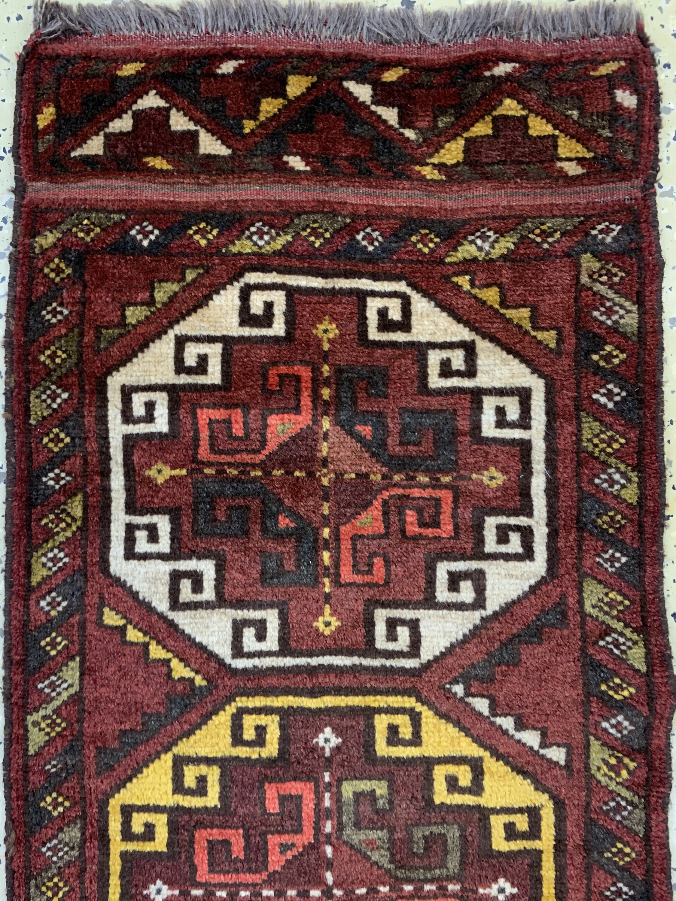 Detail b: Karakalpak"Napramatsch", Kirgisistan, um 1900, Wolle auf Wolle, ca. 110 x 45 cm, EHZ: 2