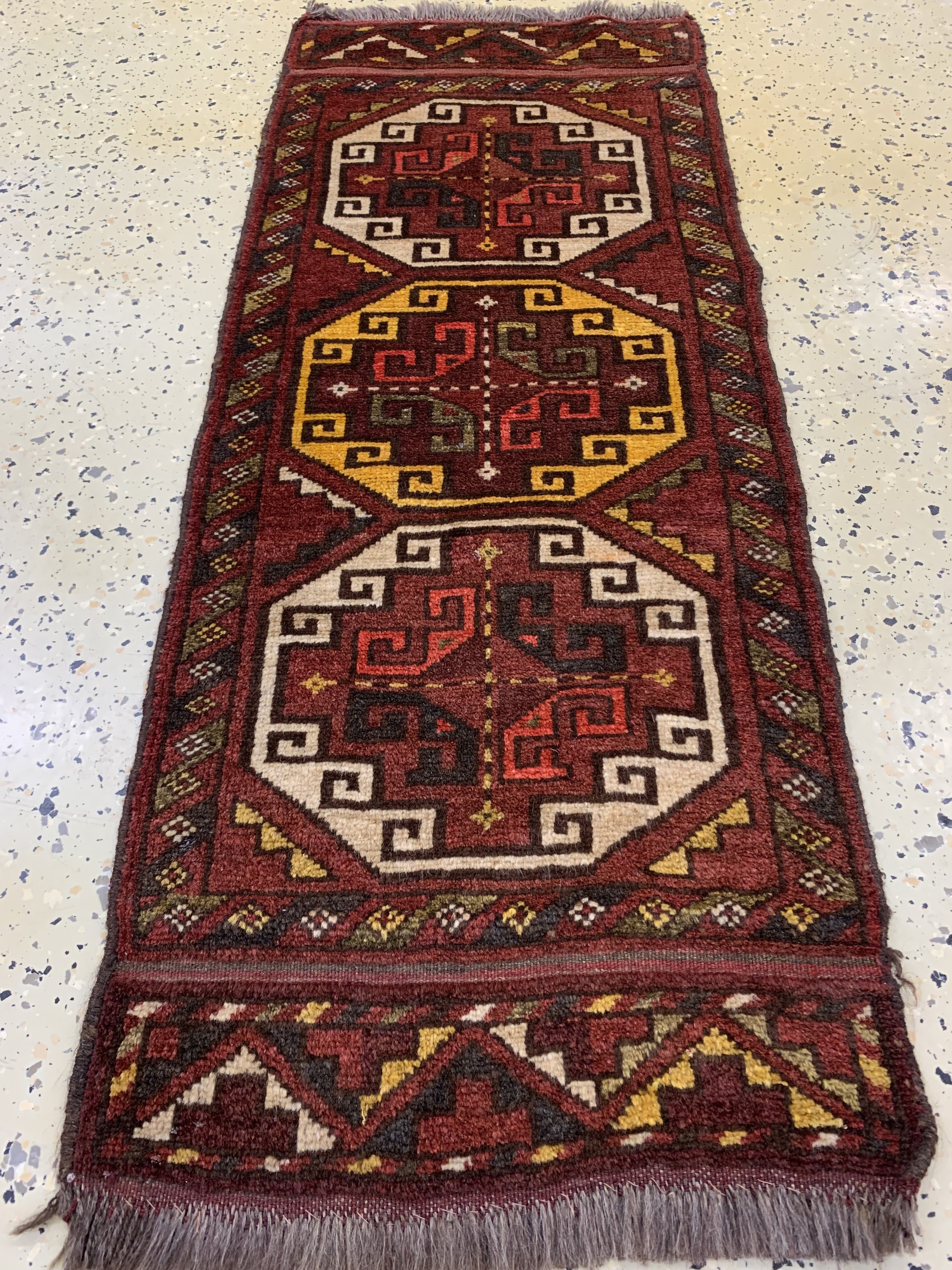 Detail c: Karakalpak"Napramatsch", Kirgisistan, um 1900, Wolle auf Wolle, ca. 110 x 45 cm, EHZ: 2