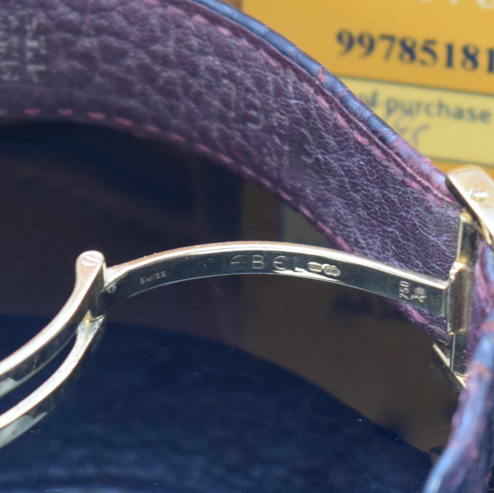 Detail b: EBEL 1911 Herrenarmbanduhr in RoseG 750/000 Referenz 5080916, Automatik, Boden 8-fach verschr., orig. Lederband m. orig. RoseG 750/000 Faltschliesse, ...