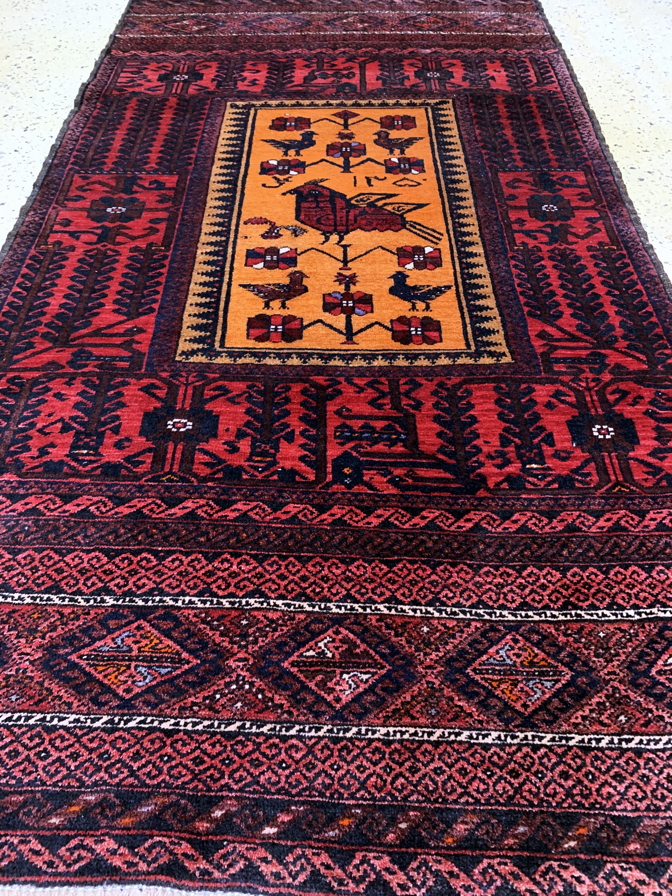 Detail d: Belutsch, Persien, datiert 1970, Wolle auf Baumwolle, ca. 182 x 95 cm, EHZ: 1-2