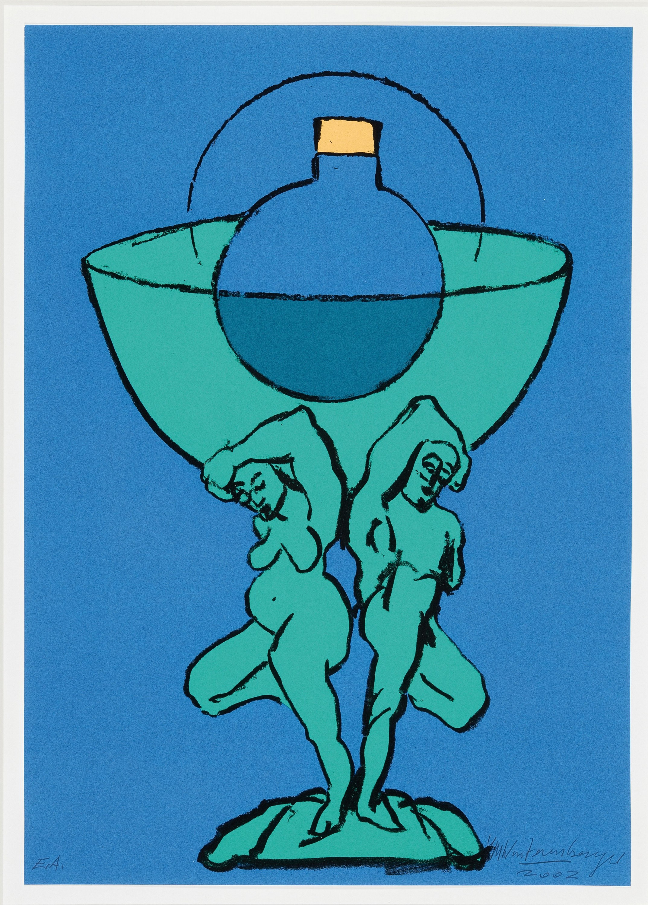 Lambert Maria Wintersberger, 1941-2013, Farbsiebdruck von 2002, handsign. und dat., ca. 42x29.5cm, PP, u.Gl., R. ca. 61x48cm