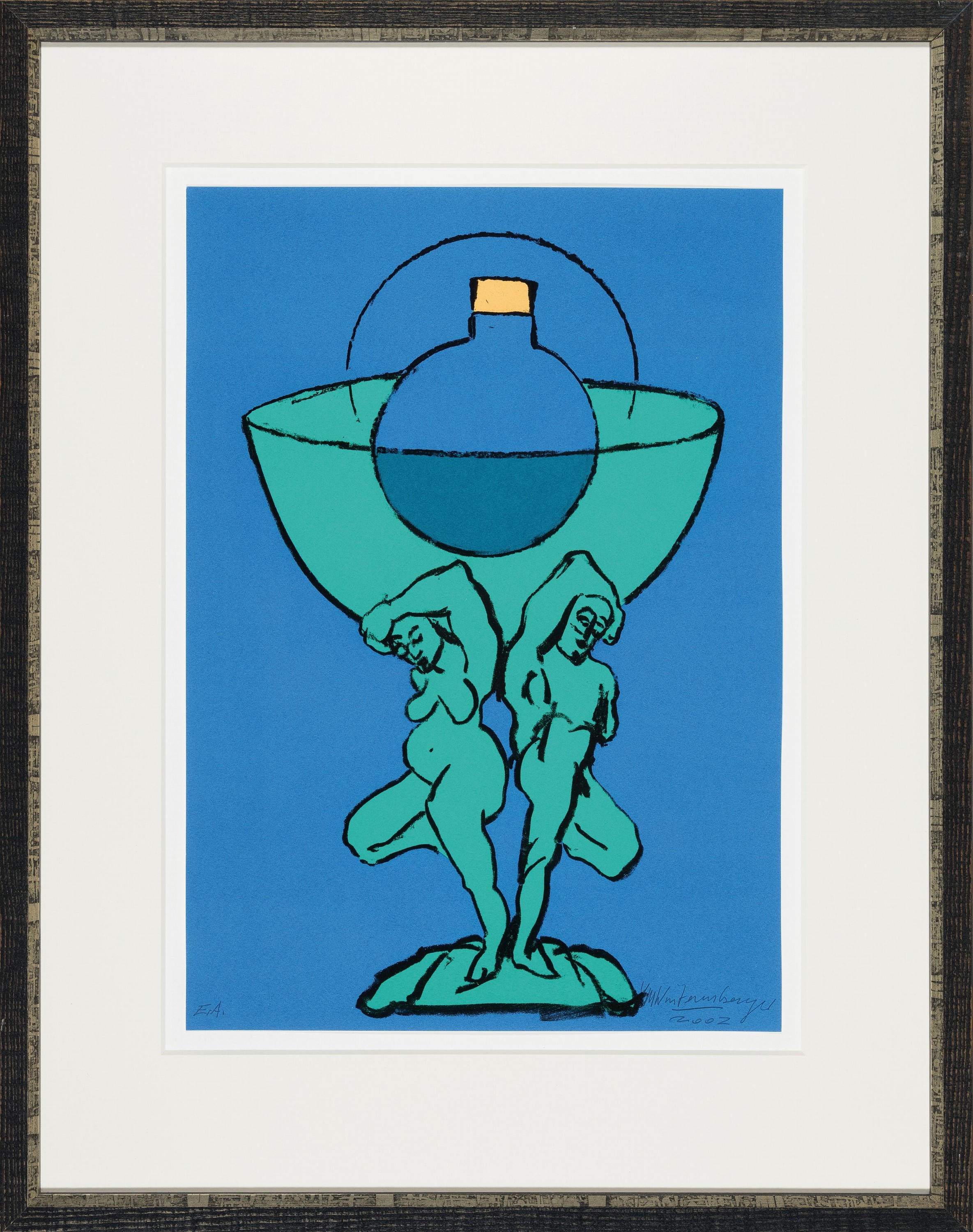 Detail k: Lambert Maria Wintersberger, 1941-2013, Farbsiebdruck von 2002, handsign. und dat., ca. 42x29.5cm, PP, u.Gl., R. ca. 61x48cm