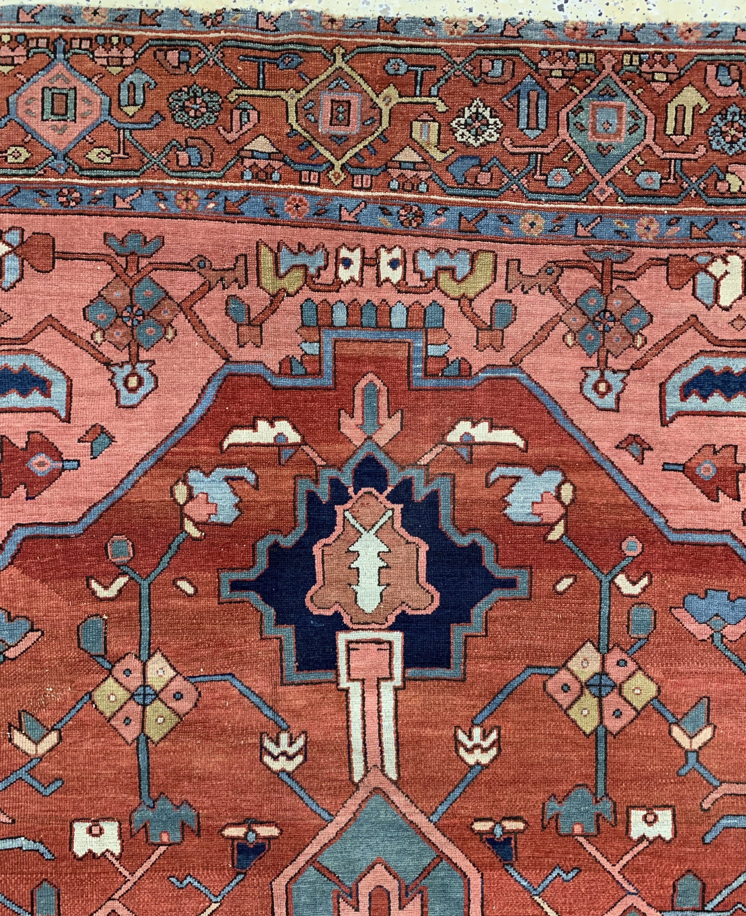 Detail e: Heriz "Serpi"antik, Persien, 19.Jhd, Wolle auf Baumwolle, ca. 340 x 285 cm, minimal verkürzt, EHZ: 3