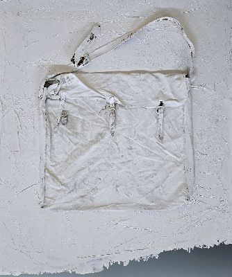 26825705k - Herbert Zangs, 1924-2003 Krefeld. Collage Leinentasche mit Lederriemen 79, ...