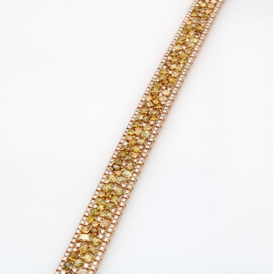 Image Armband mit Diamanten und Brillanten, RG 750/000, Diam. in versch. Schliffarten und in ...