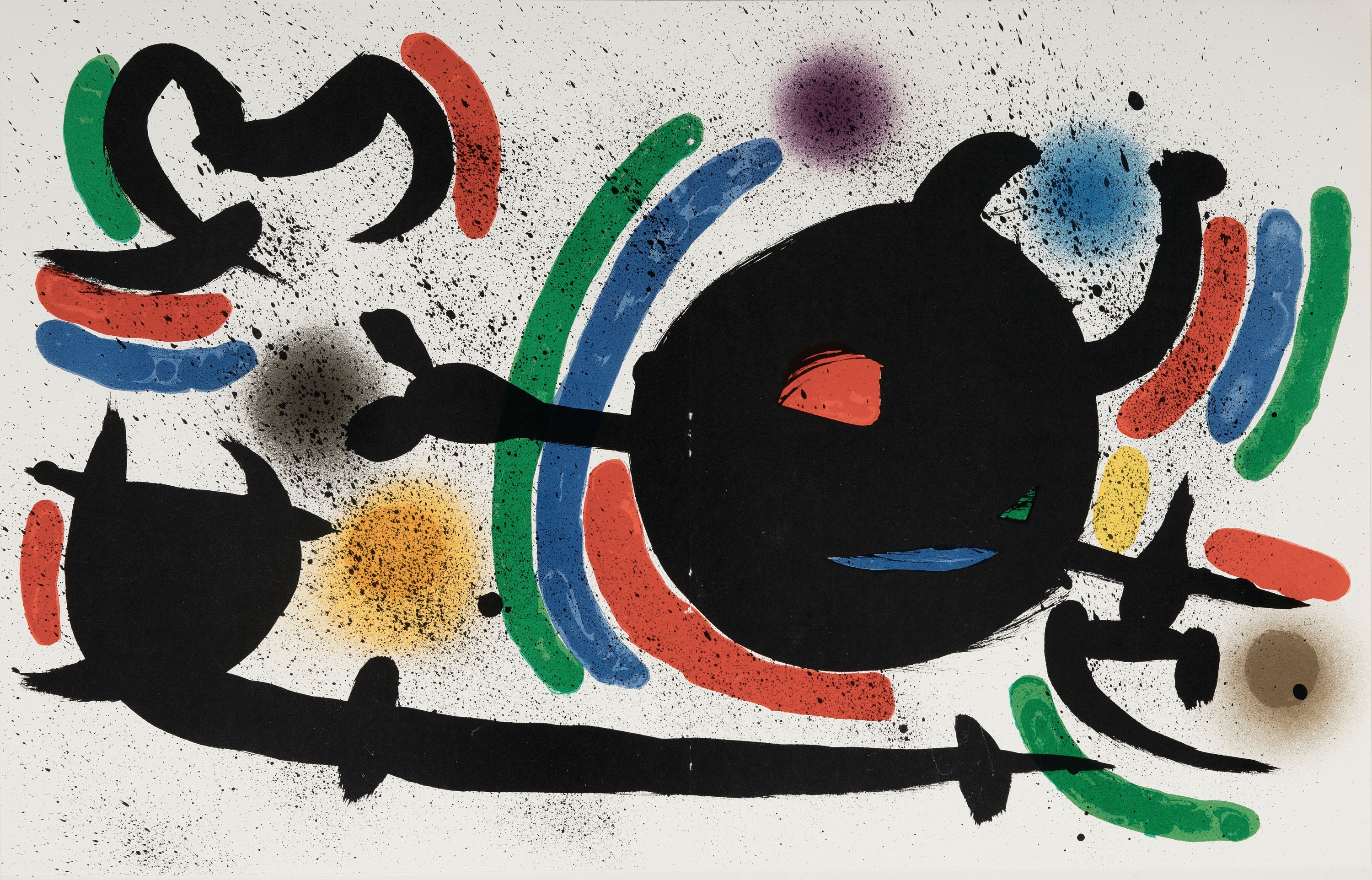 Detail k: Joan Miro, 1893-1983, 3 Original Lithographien, No. IV, X und ohne Titel, je unsigniert, j mit Falz, 1x Ränder l. lädiert,32x50/33x36 cm, ungerahmt