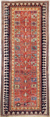 Image #"Akstafa#"Kazak , # Caucasus, around 1940/1950 wool on wool, approx. 217 x 93 ...